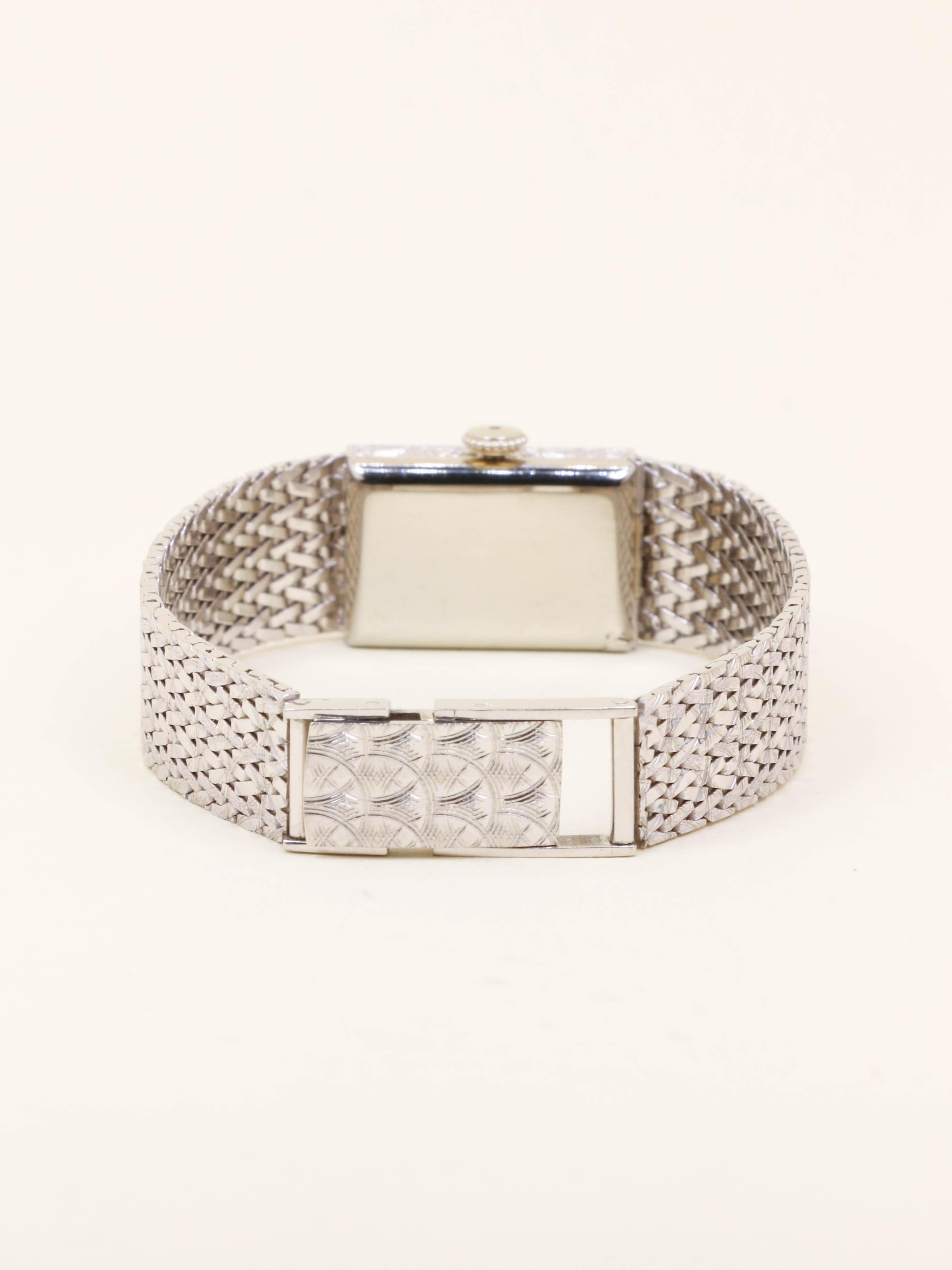 Montre Art Déco or blanc diamants