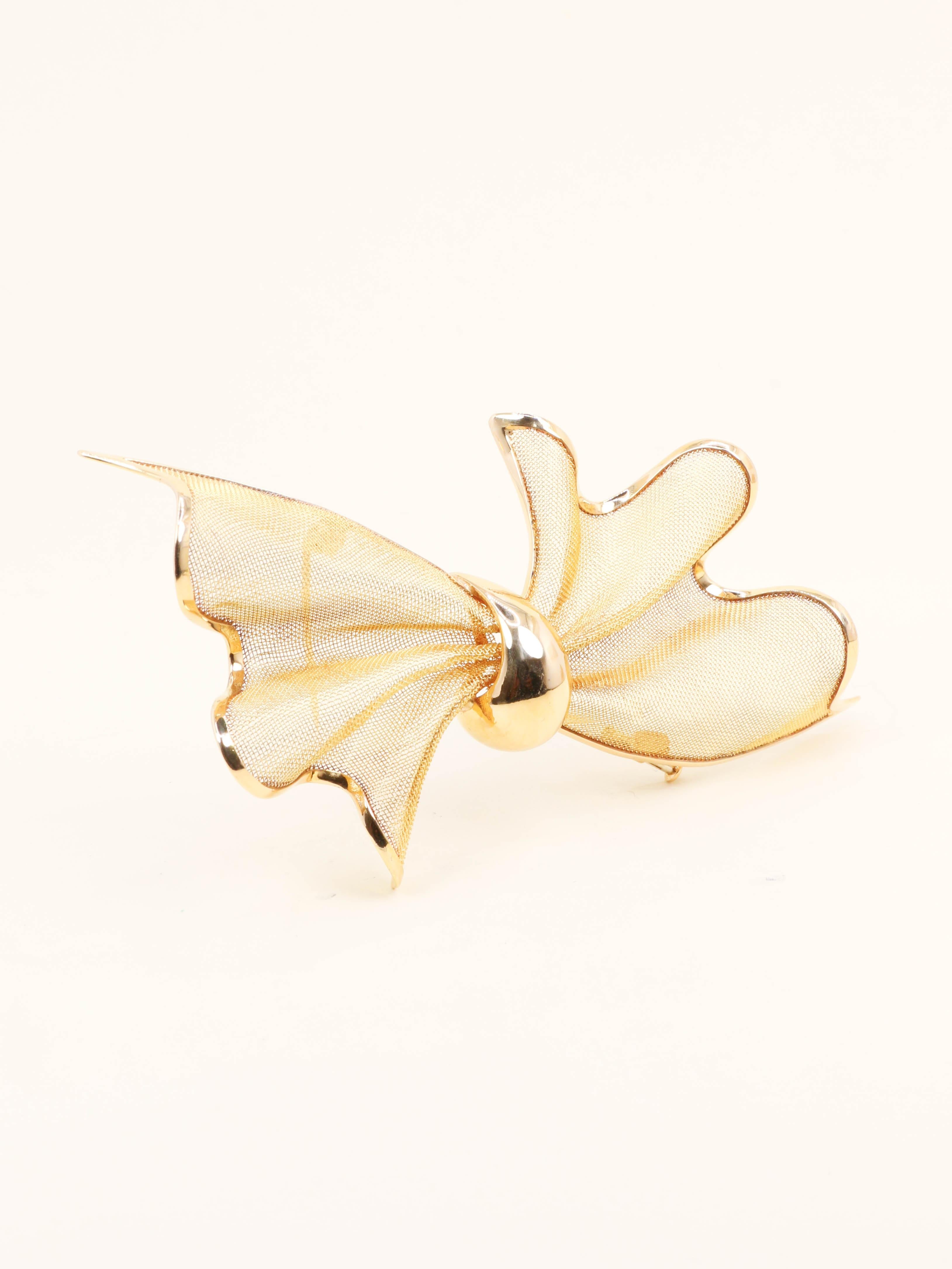 Broche nœud papillon or jaune