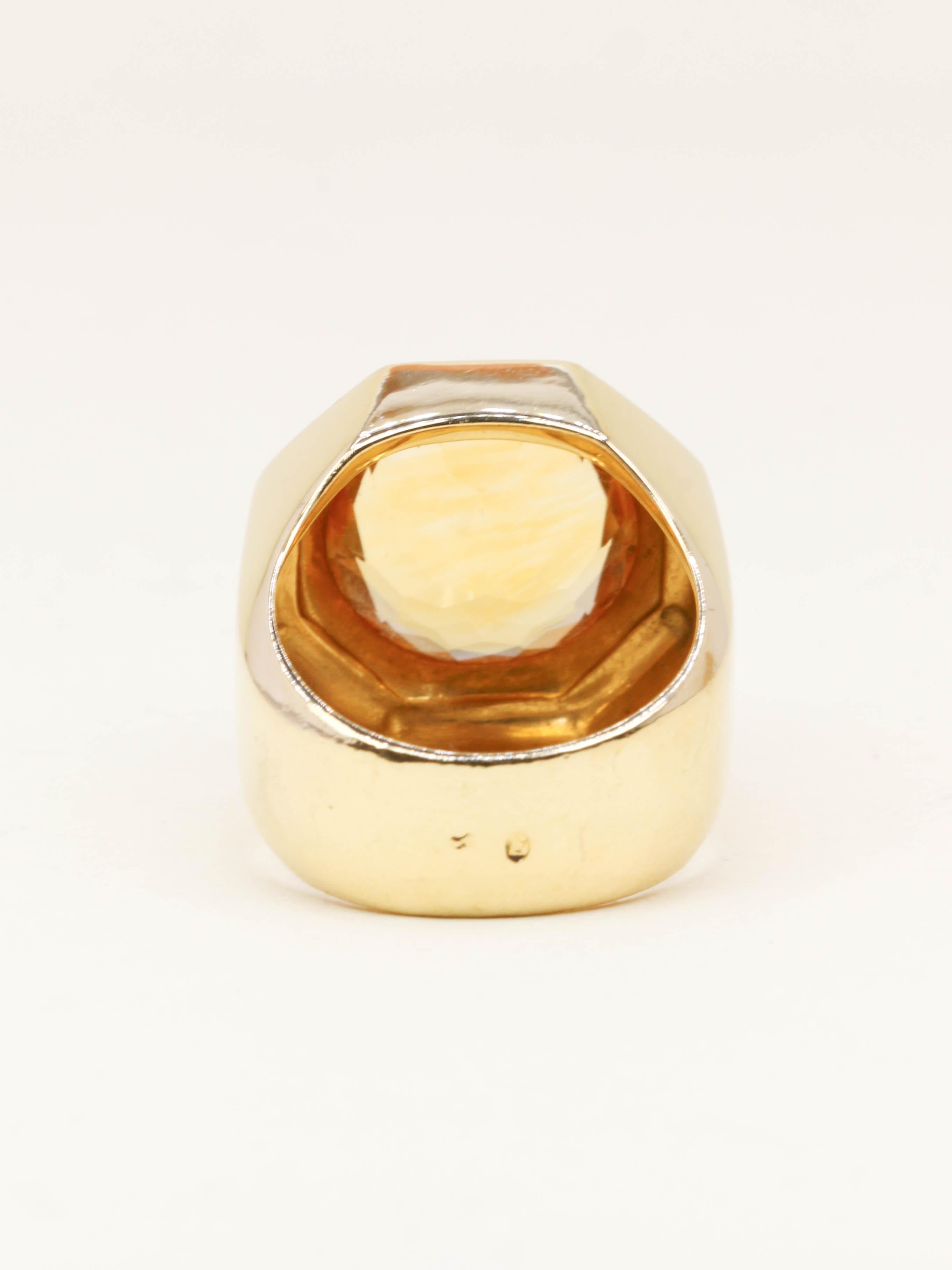 FRED Bague chevaliere or jaune citrine 7 carats