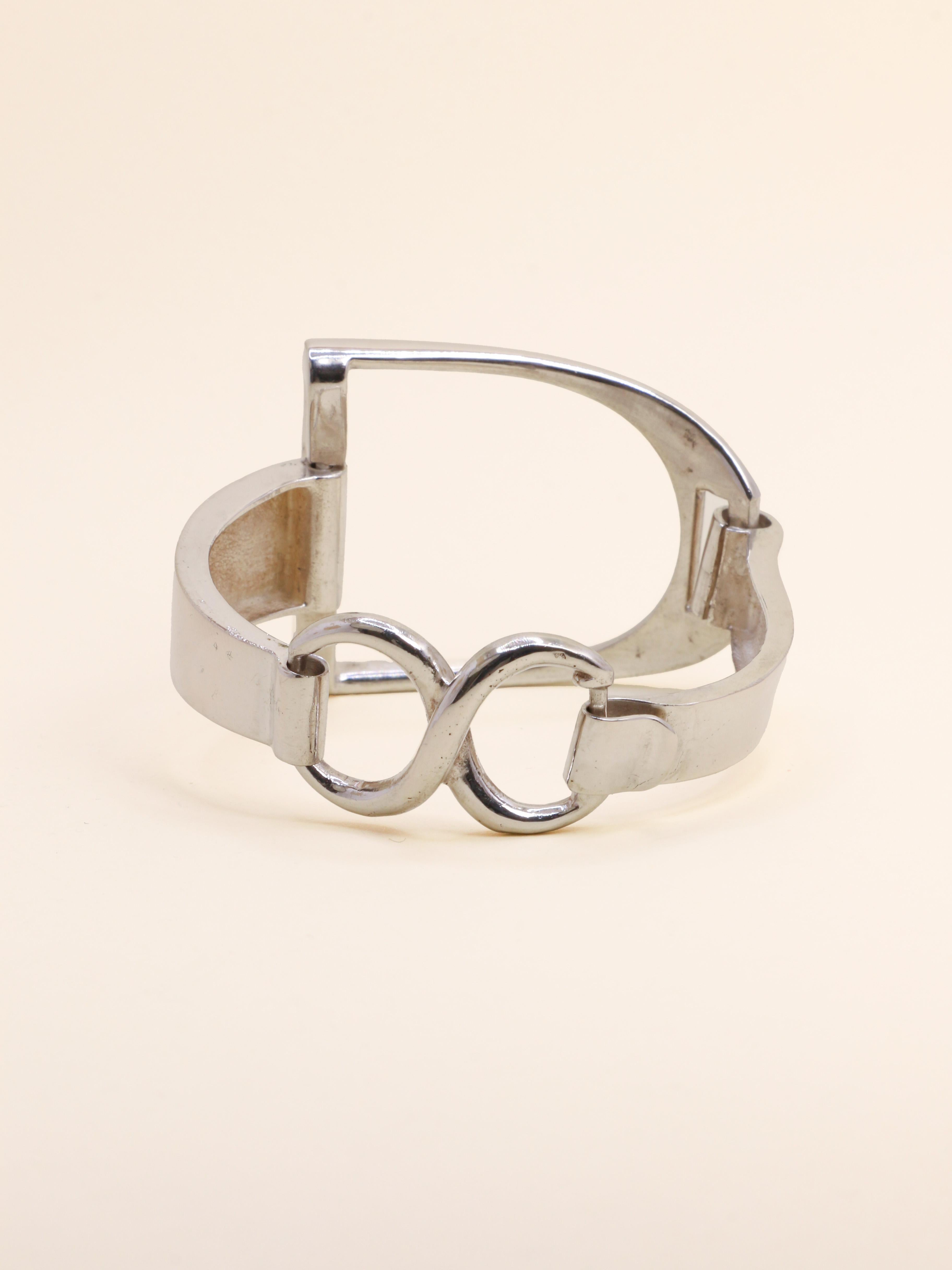 Bracelet vintage étrier en argent