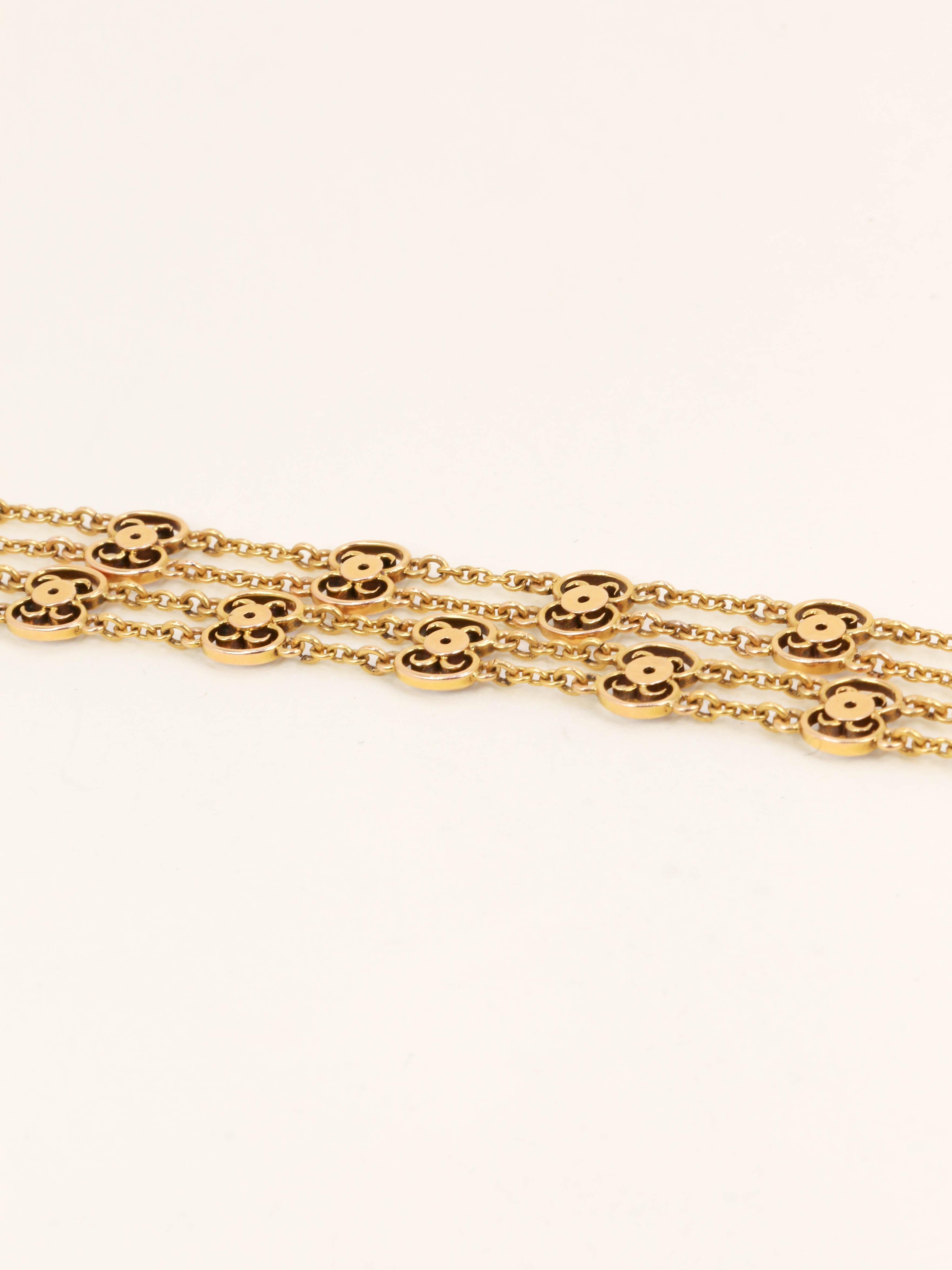 GEORGES BISSINGER Collier camée or jaune diamants