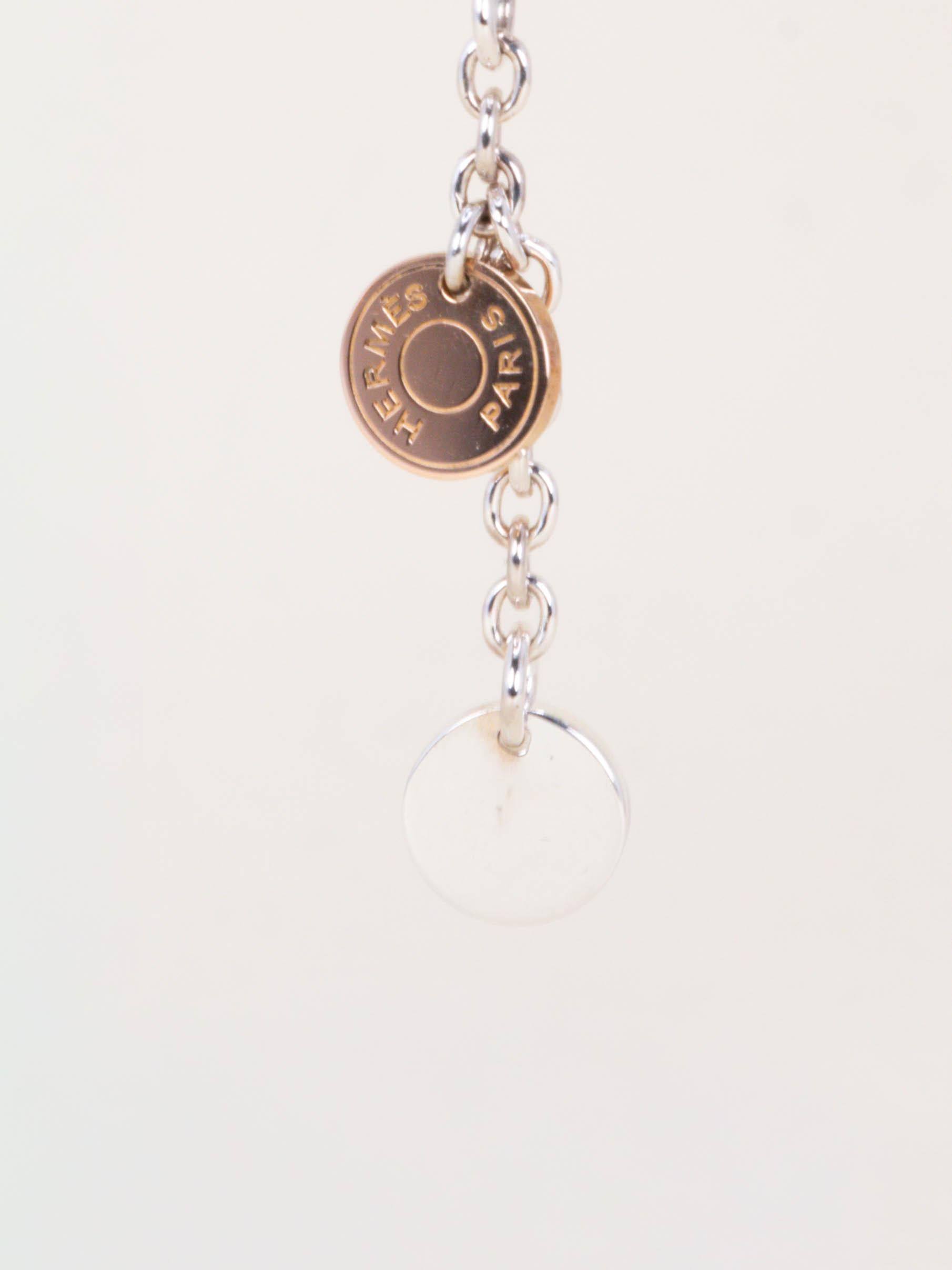 HERMES Boucles d'oreilles Confettis argent or rose