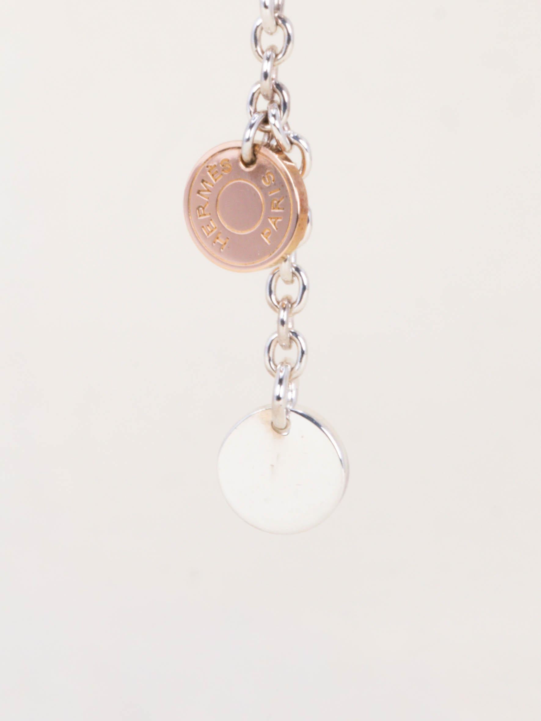 HERMES Boucles d'oreilles Confettis argent or rose