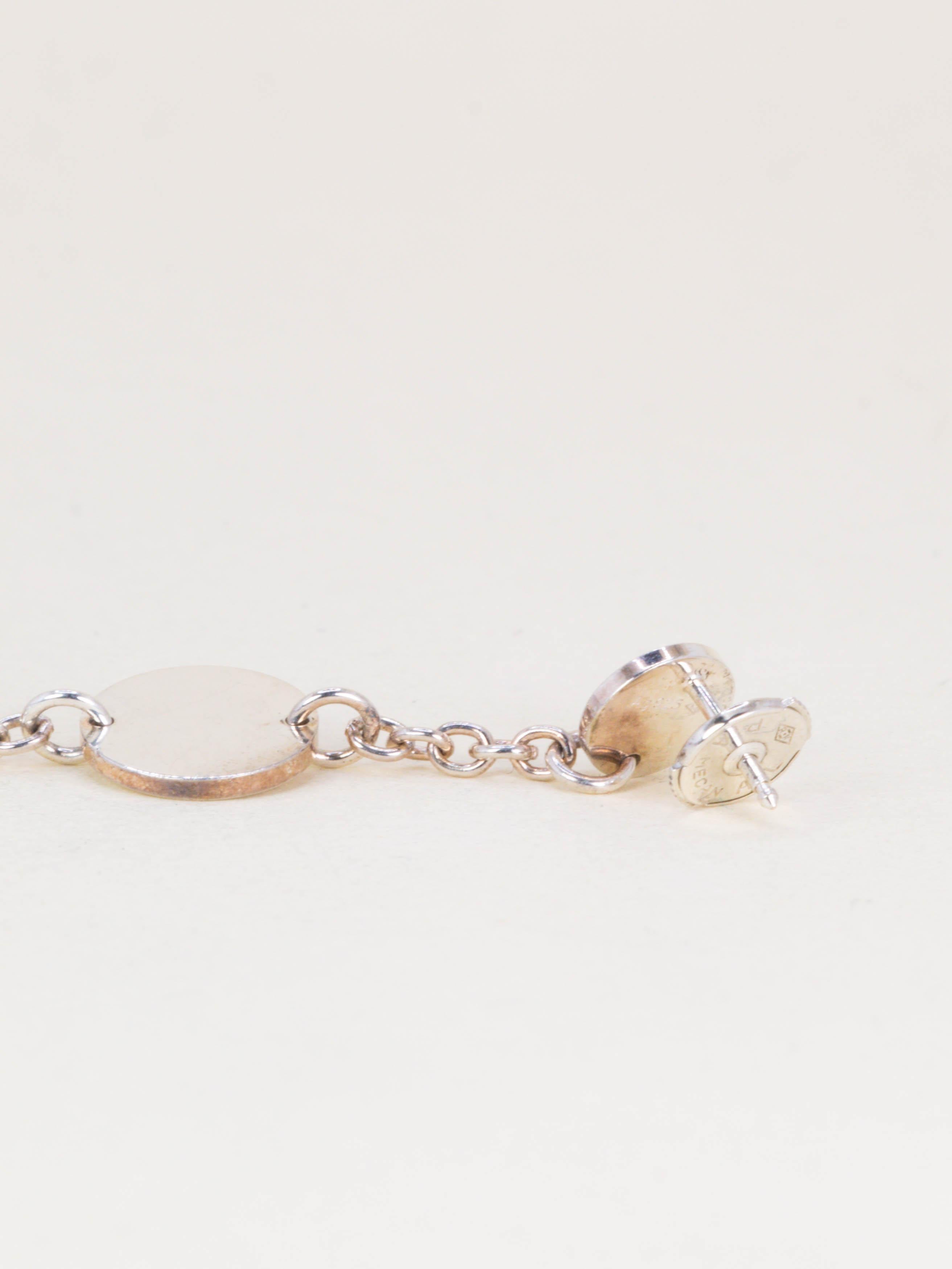 HERMES Boucles d'oreilles Confettis argent or rose