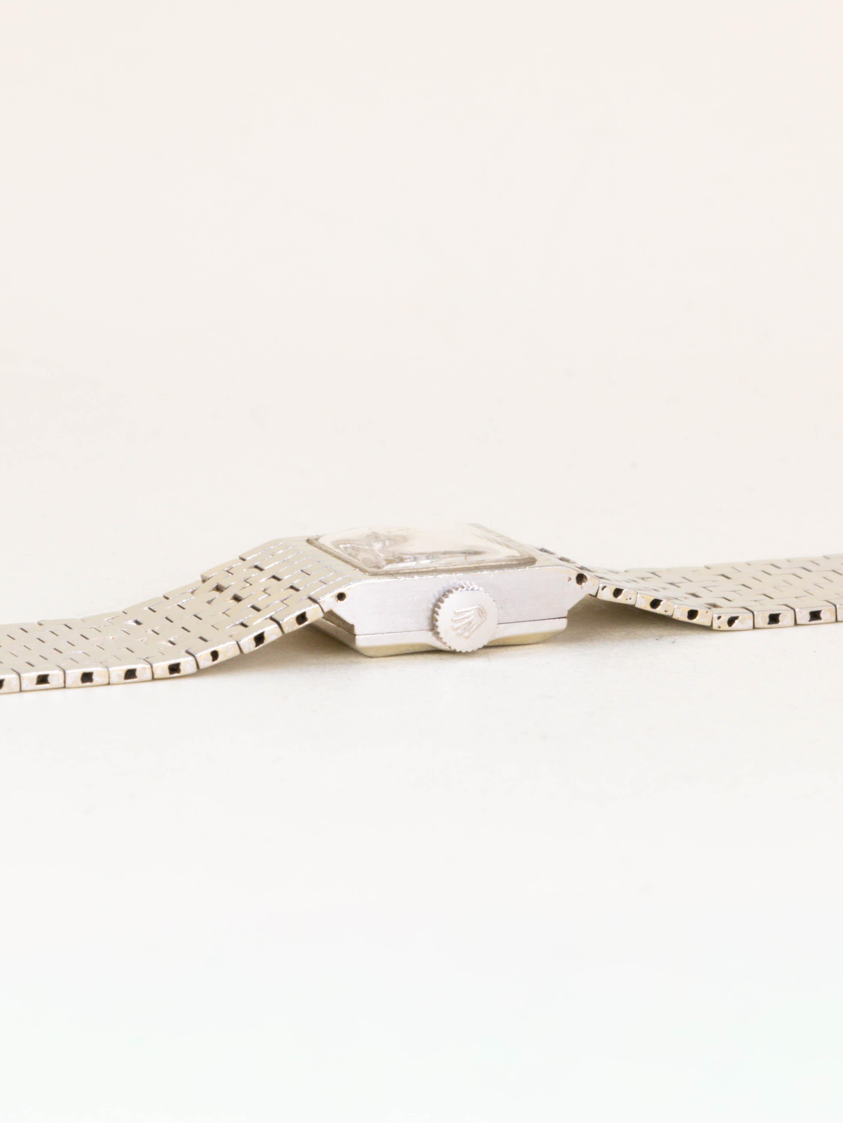 Montre ROLEX vintage Precision 8209 Bracelet ceinture or blanc