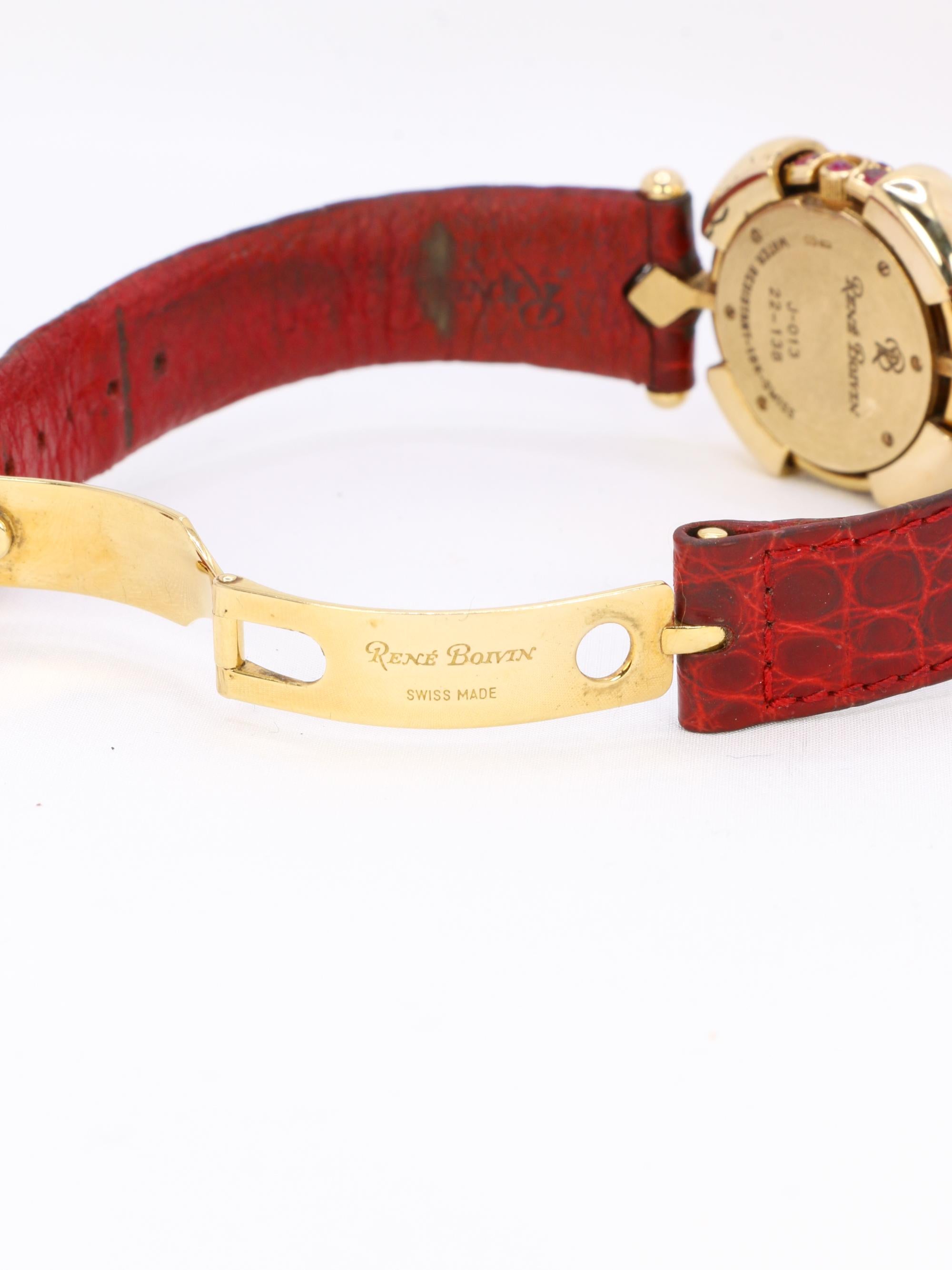 RENE BOIVIN Montre Chrysalide or jaune rubis saphirs diamants