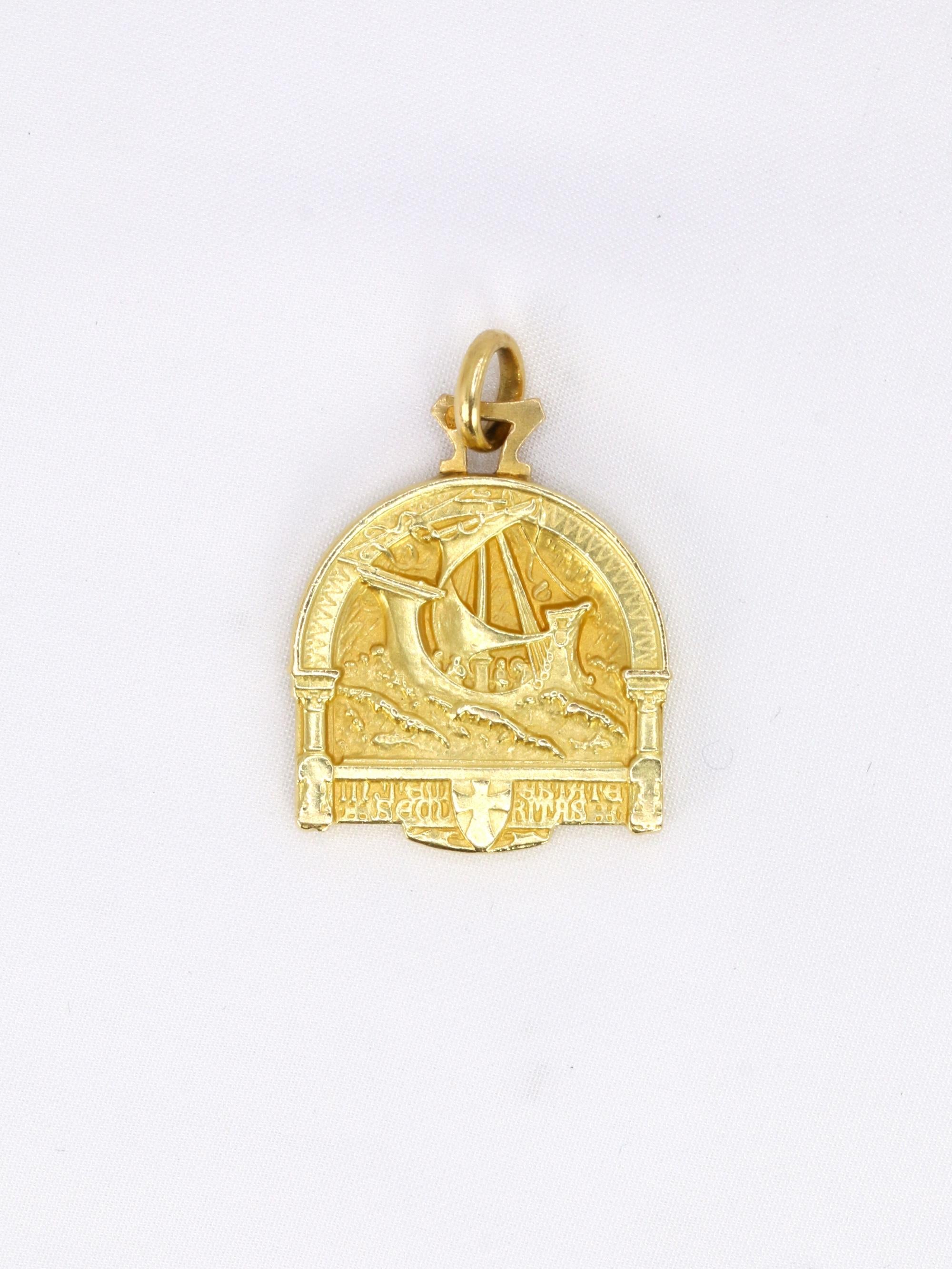 Médaille Saint-Georges terrassant le dragon or jaune