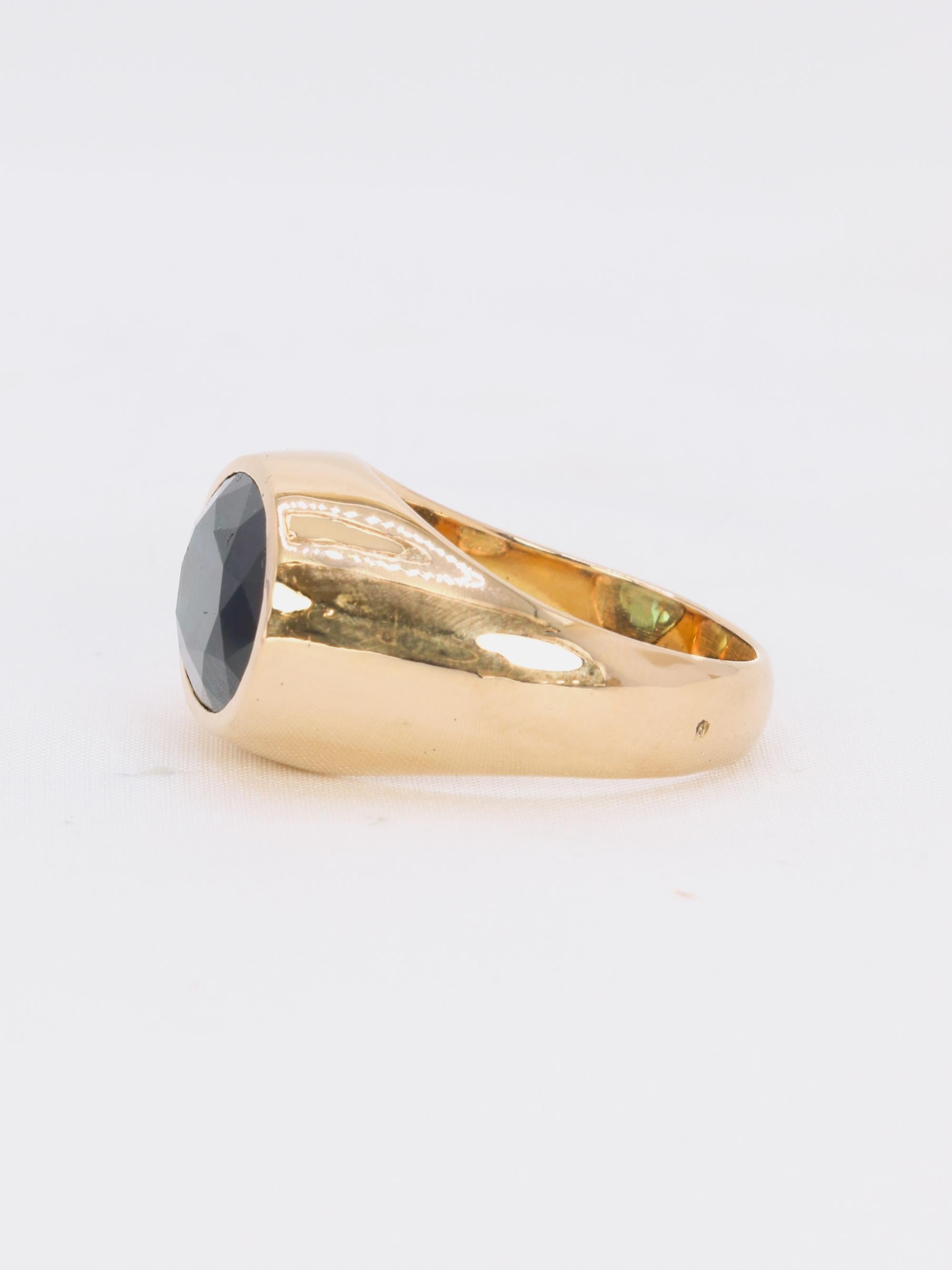Bague cocktail or jaune saphir ovale