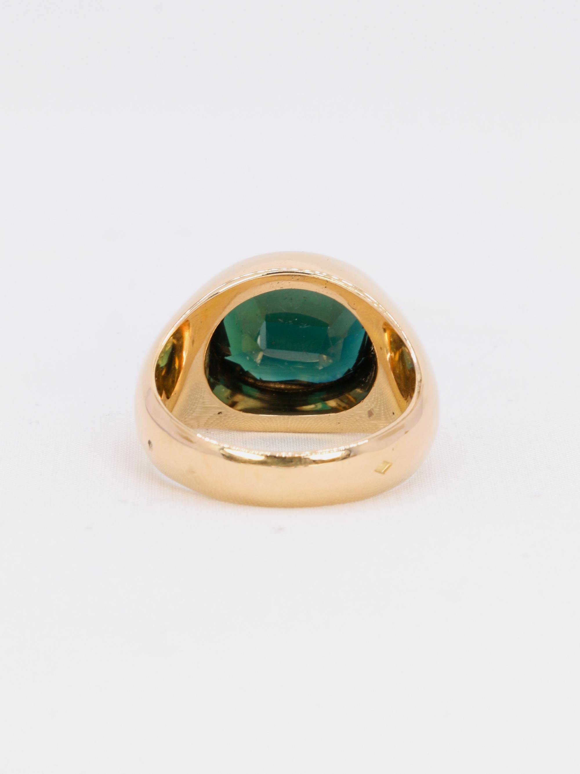 Bague cocktail or jaune saphir ovale