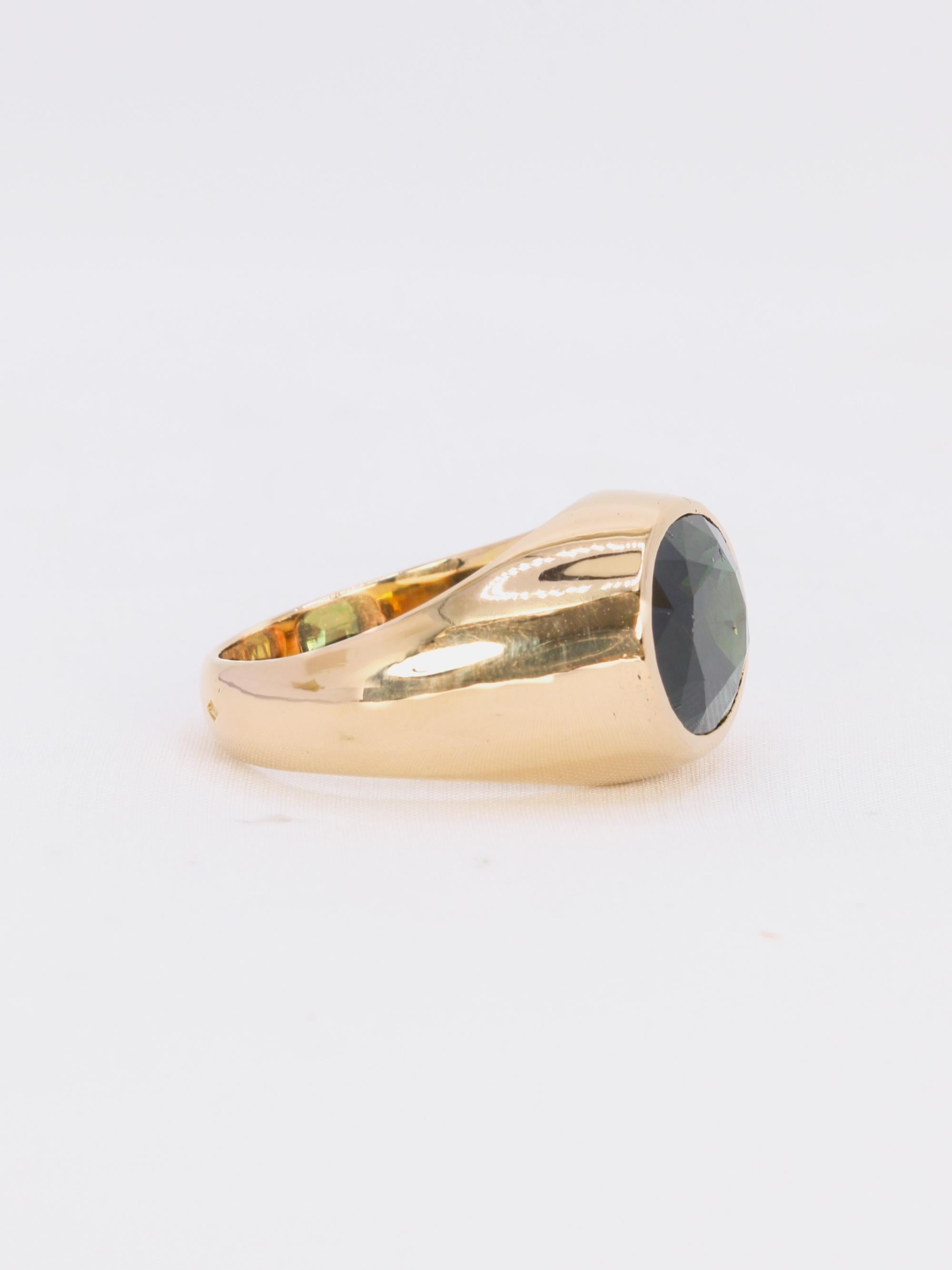Bague cocktail or jaune saphir ovale