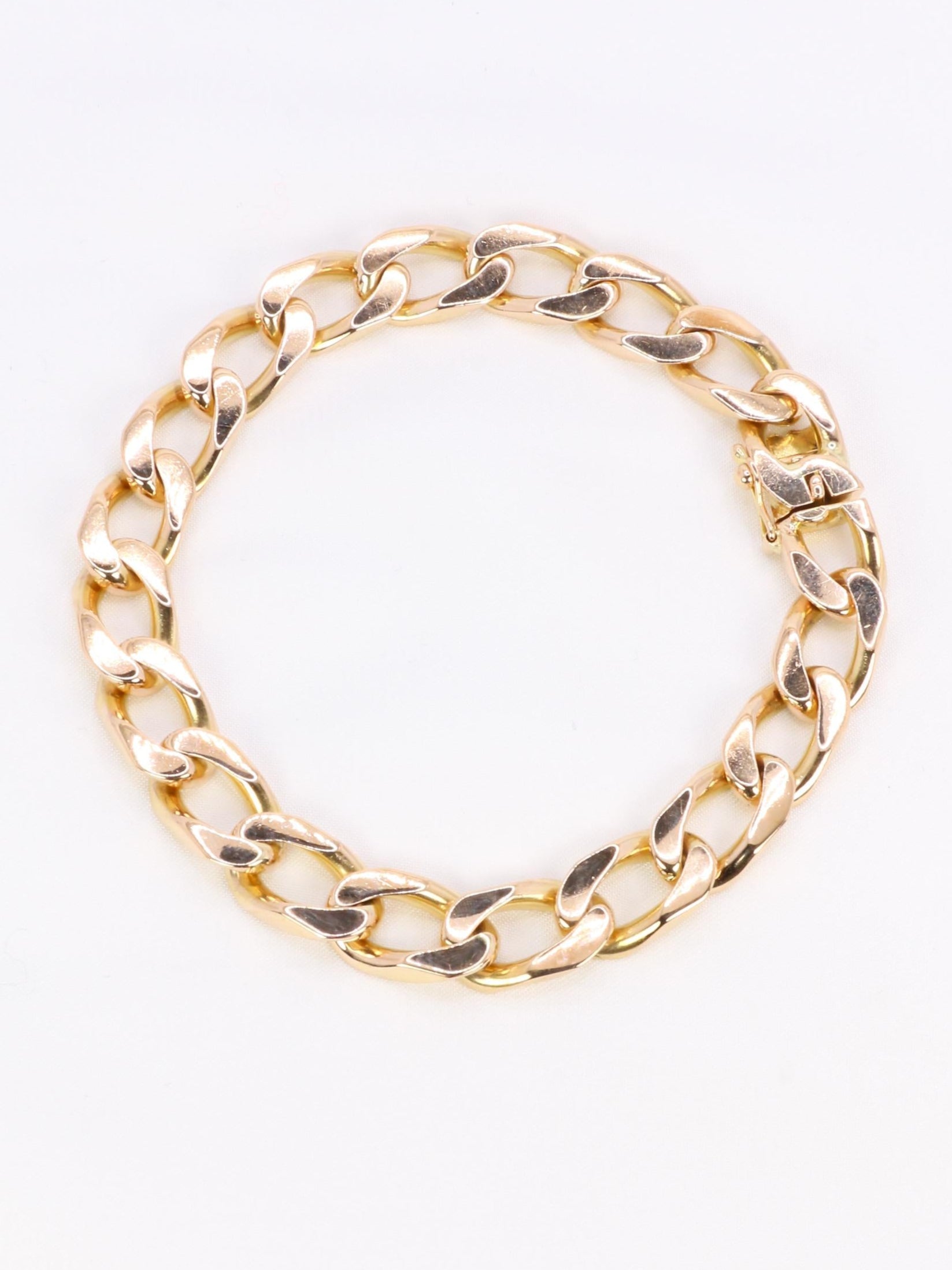 Bracelet vintage maille gourmette plate or jaune