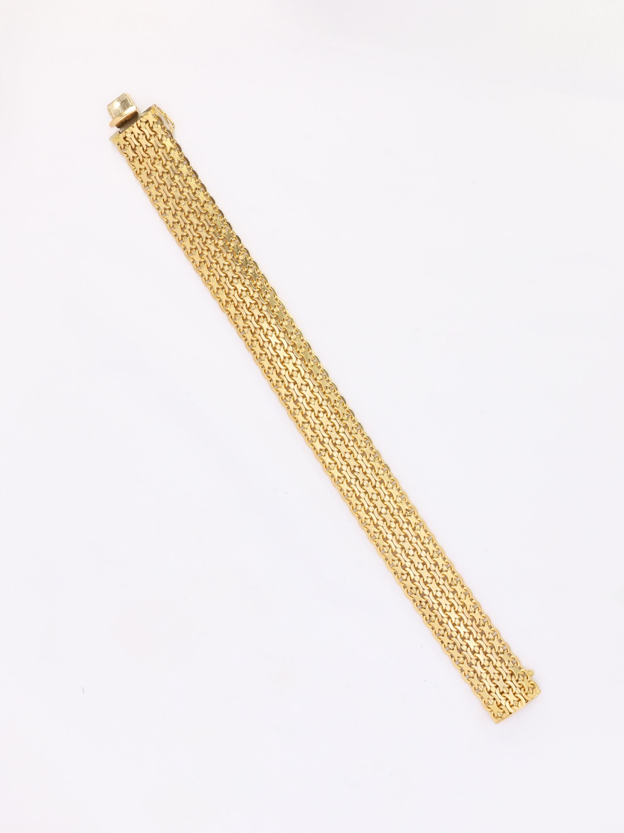 Bracelet vintage maille milanaise or jaune