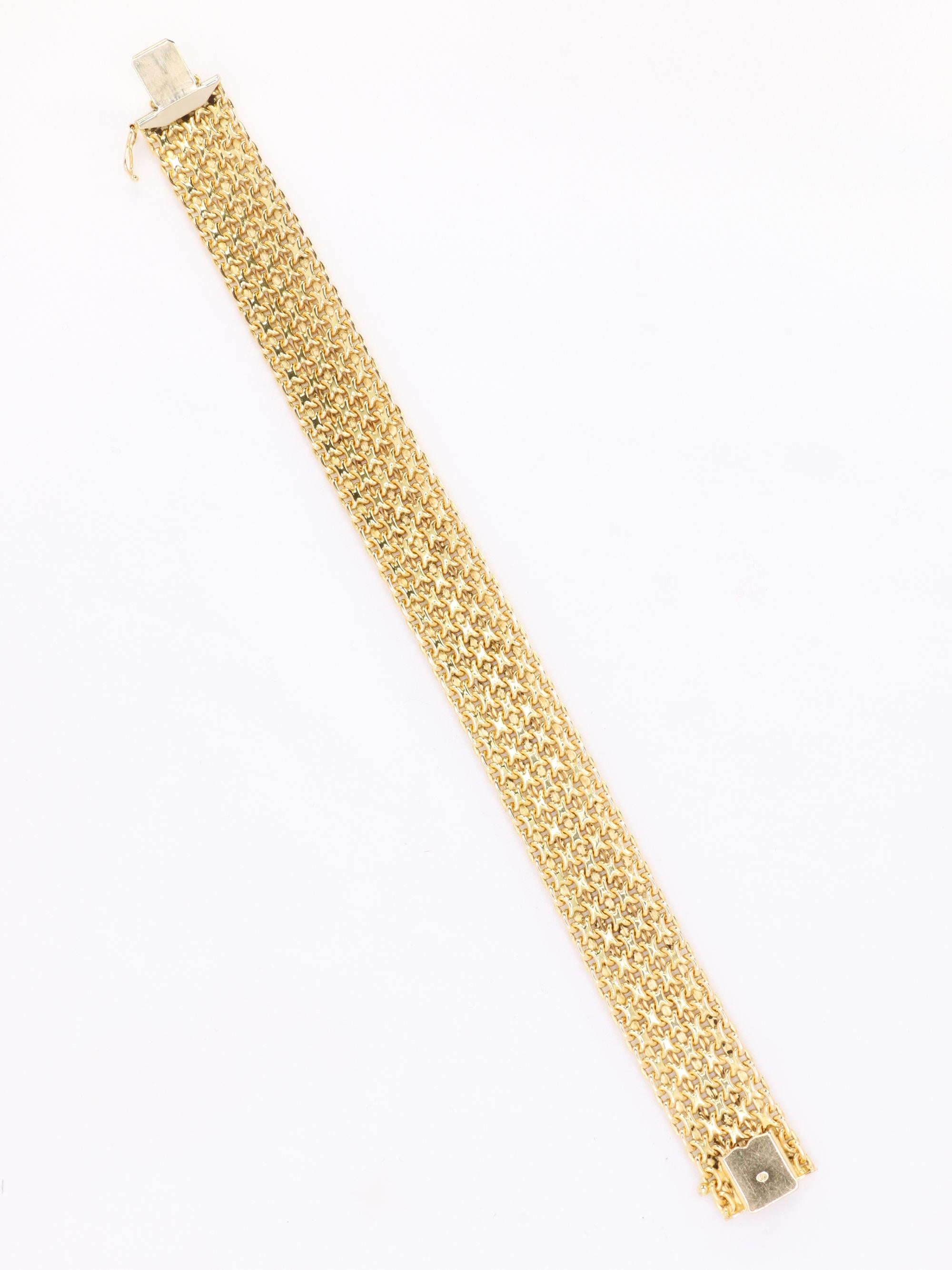 Bracelet vintage maille milanaise or jaune