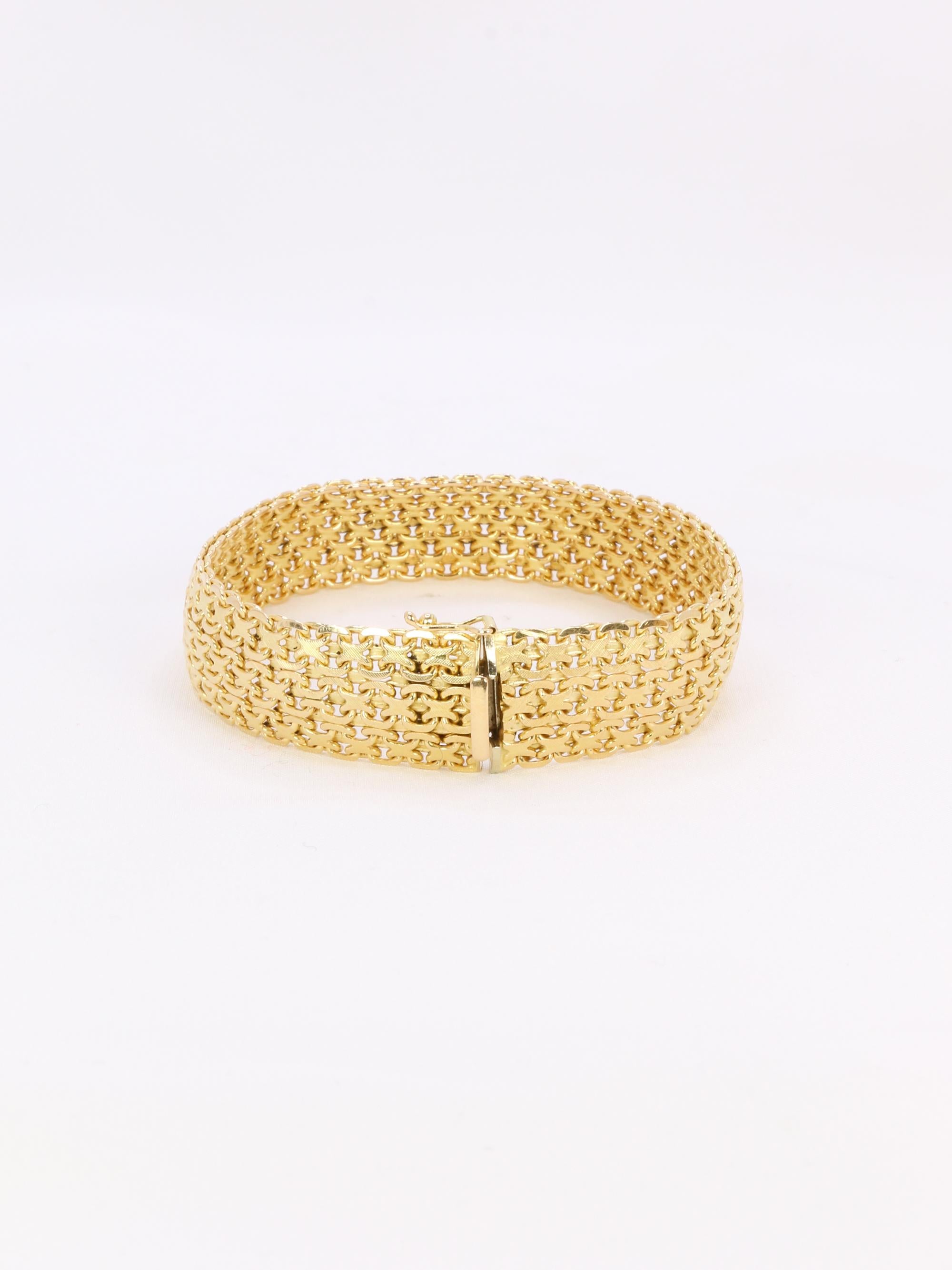 Bracelet vintage maille milanaise or jaune