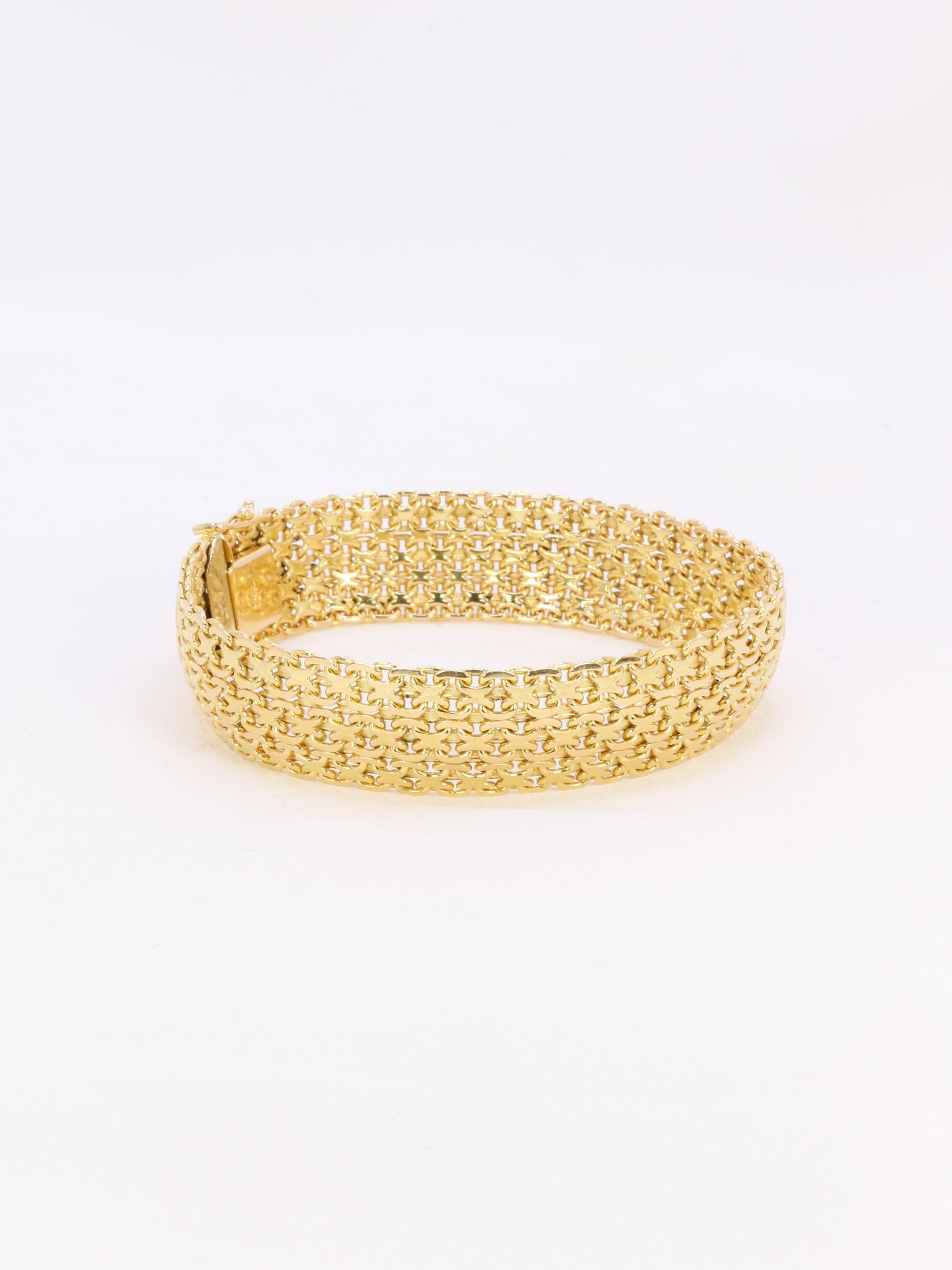 Bracelet vintage maille milanaise or jaune