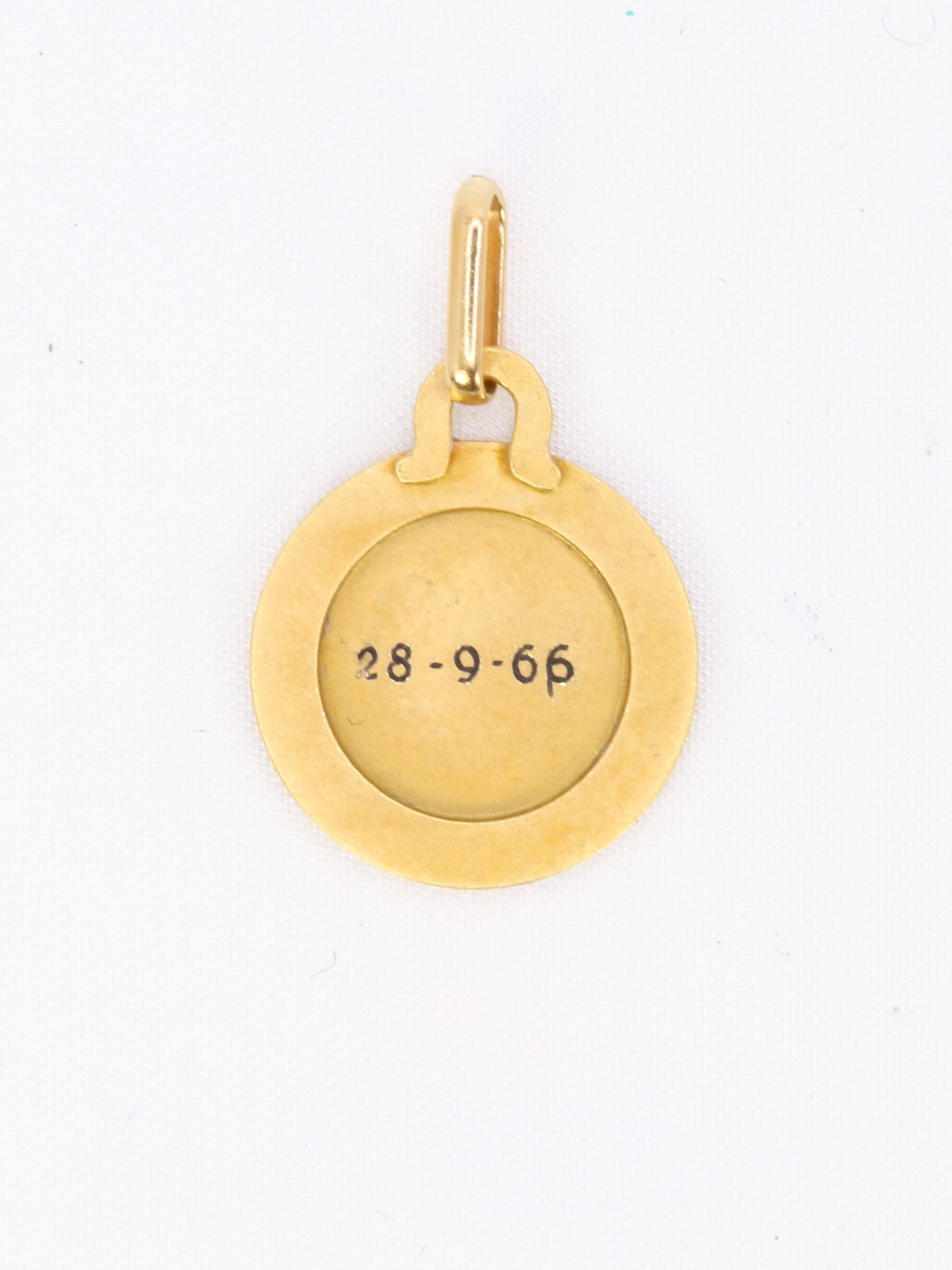 PERROUD Pendentif vintage signe du zodiaque Balance or jaune