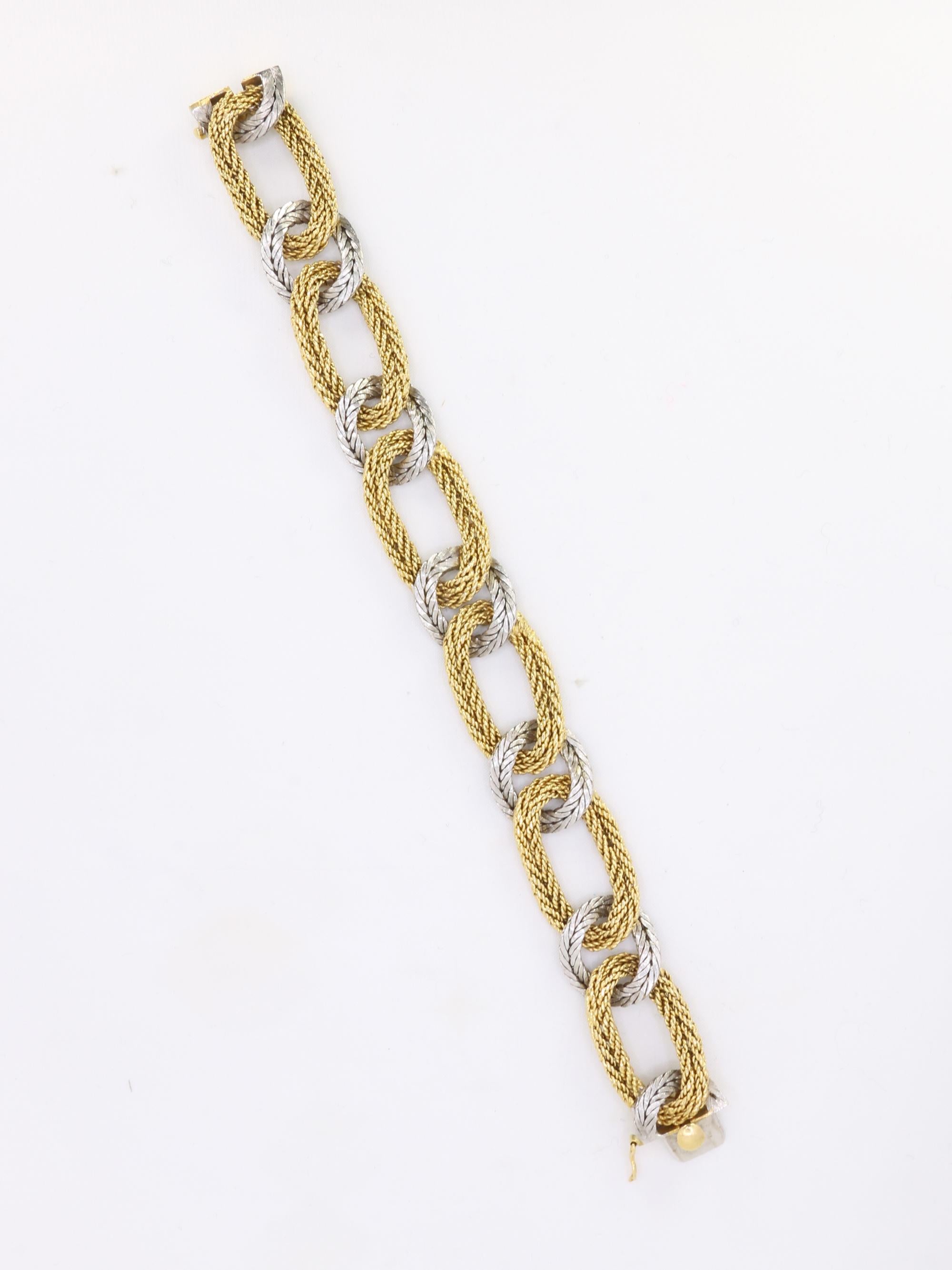 KUTCHINSKY Bracelet vintage maille tressee 2 ors