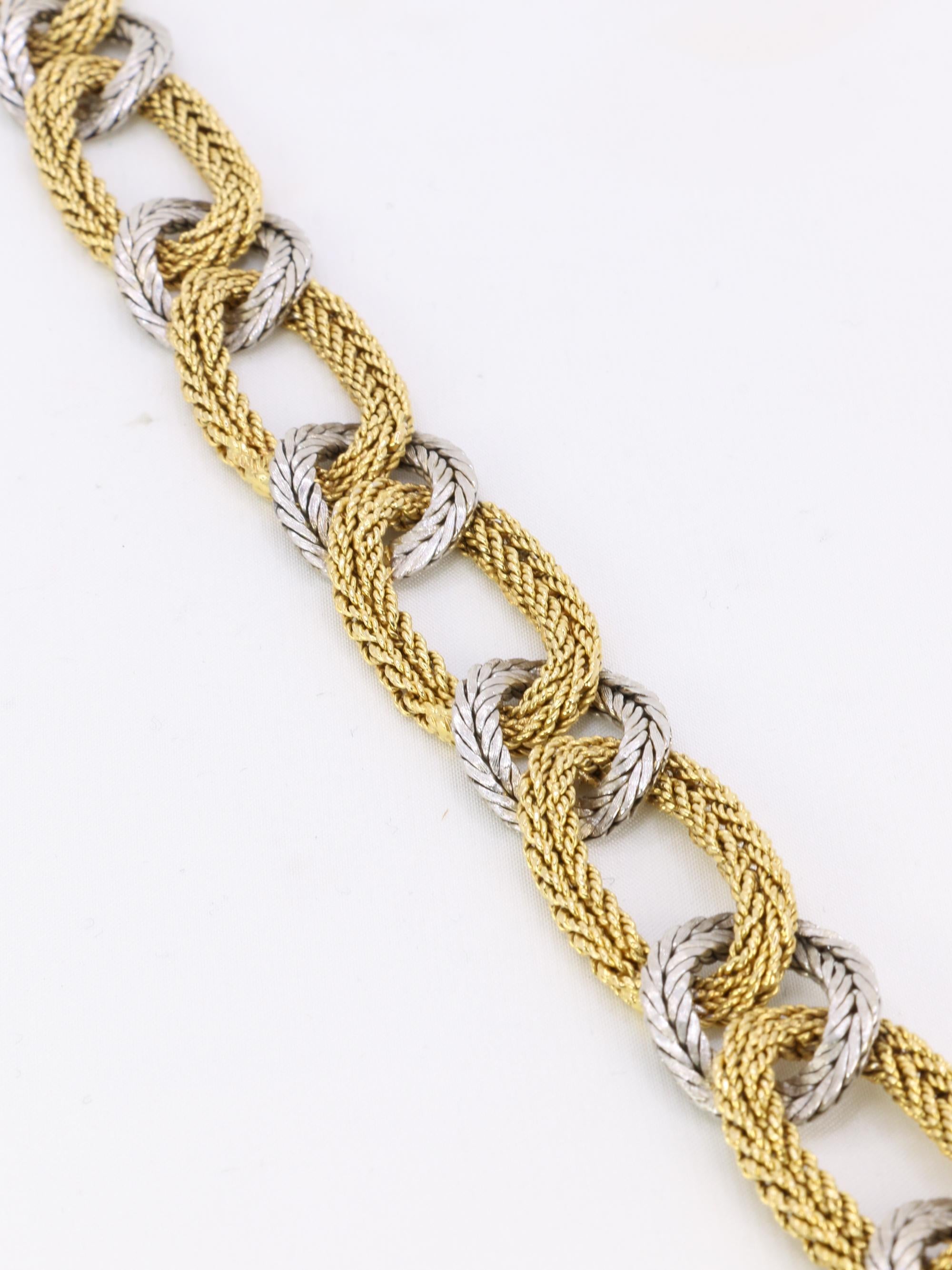 KUTCHINSKY Bracelet vintage maille tressee 2 ors