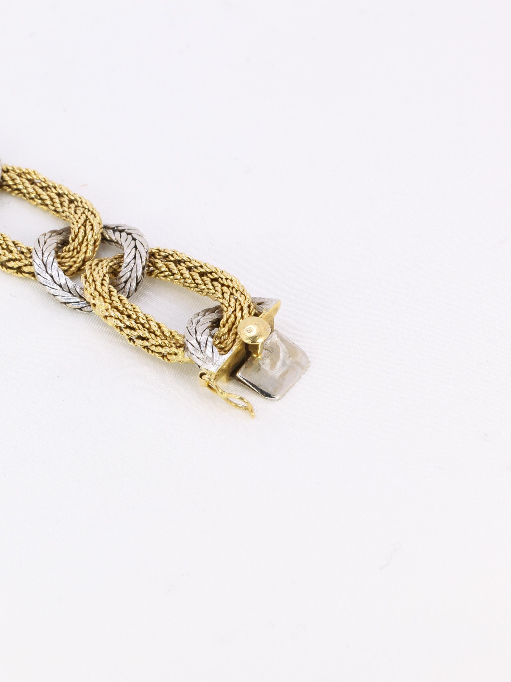 KUTCHINSKY Bracelet vintage maille tressee 2 ors