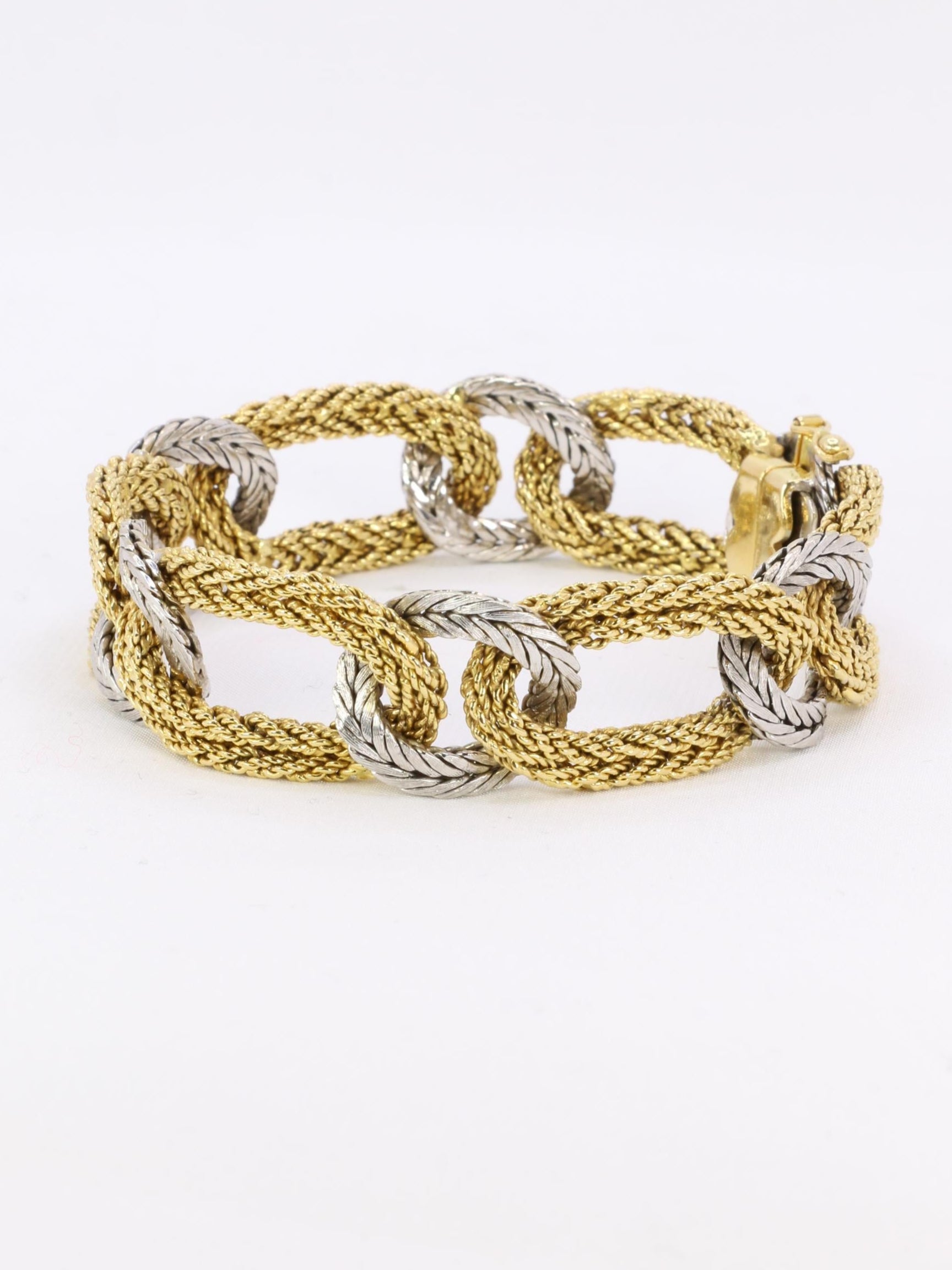 KUTCHINSKY Bracelet vintage maille tressee 2 ors