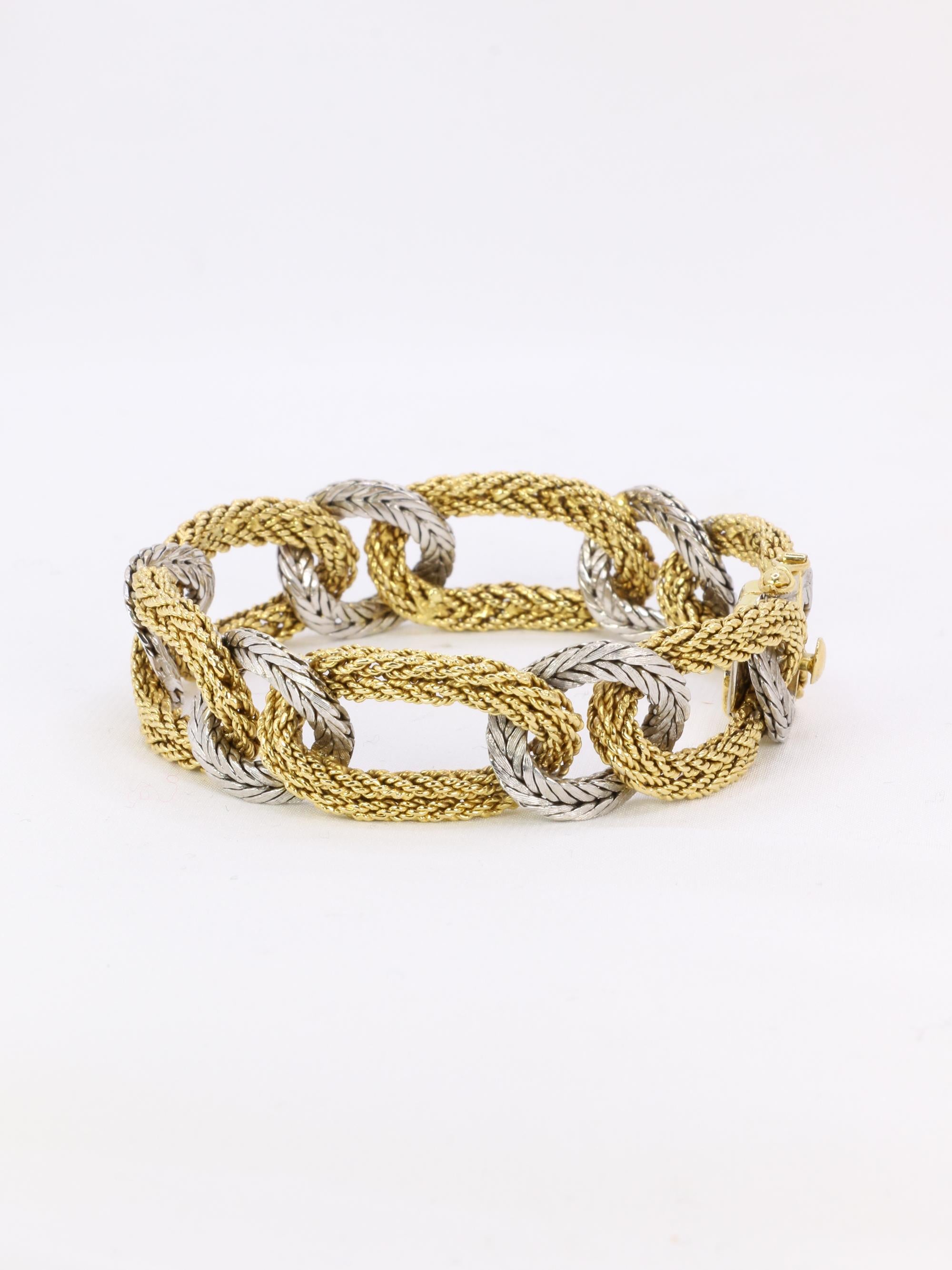 KUTCHINSKY Bracelet vintage maille tressee 2 ors