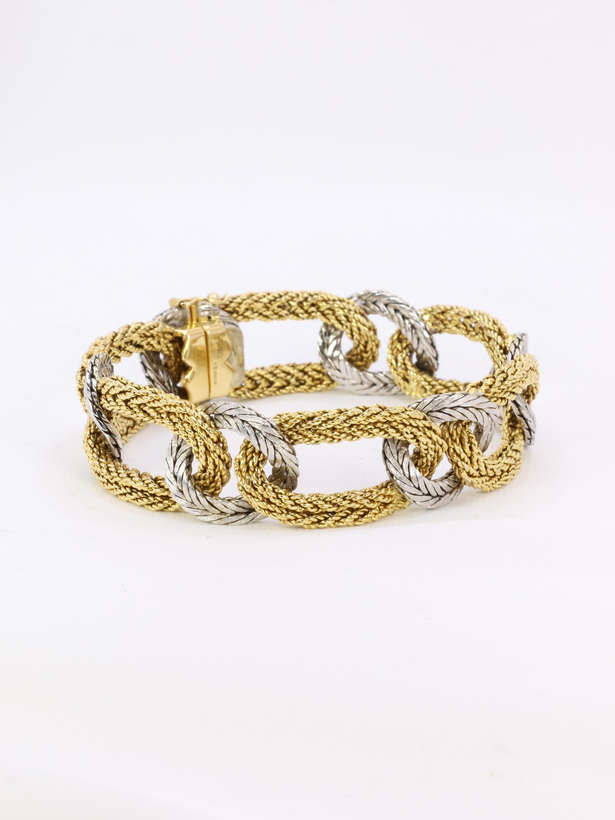 KUTCHINSKY Bracelet vintage maille tressee 2 ors