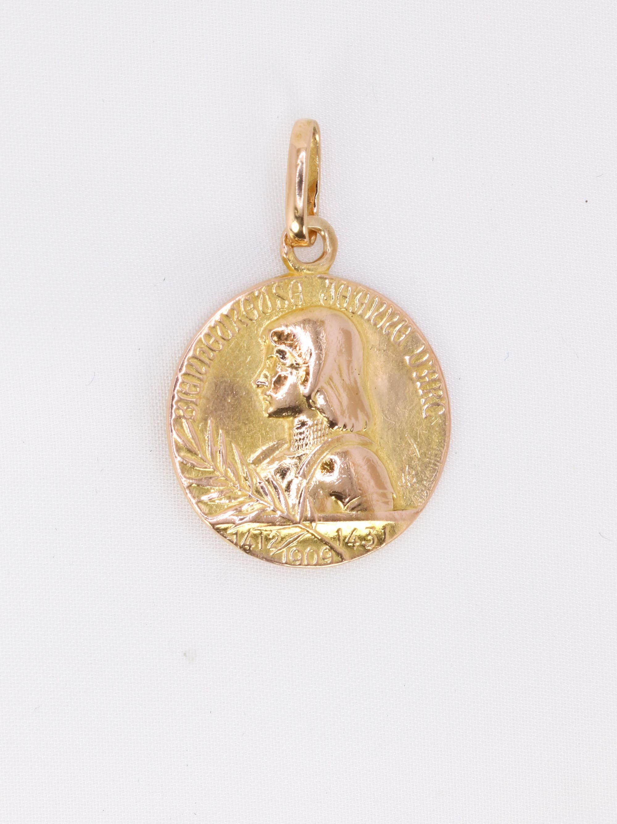 Médaille bienheureuse Jeanne d'Arc or jaune