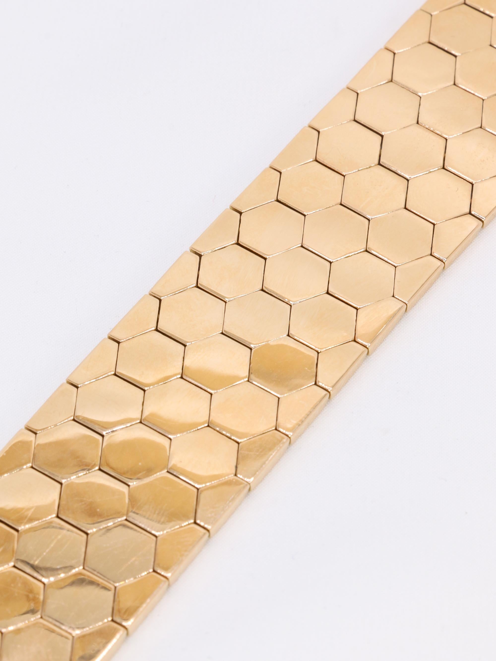 Bracelet ceinture vintage or rose diamants 1.4 ct