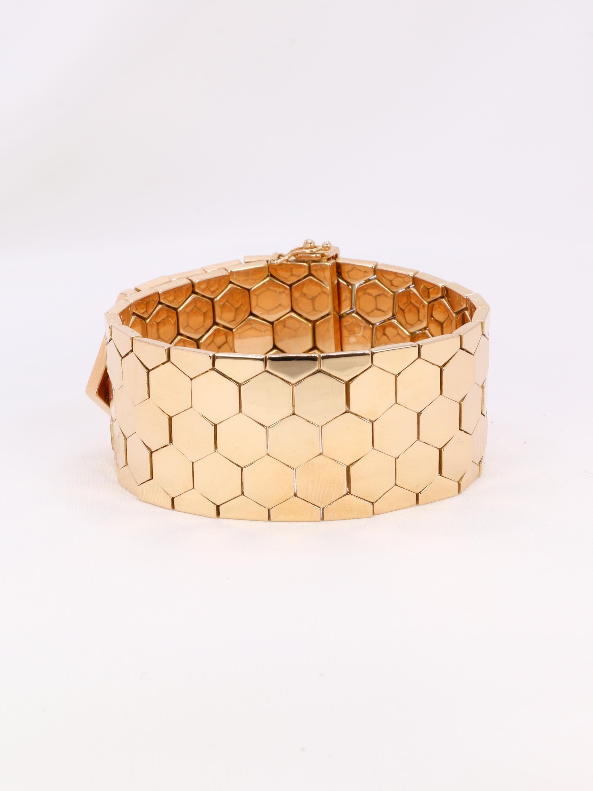 Bracelet ceinture vintage or rose diamants 1.4 ct