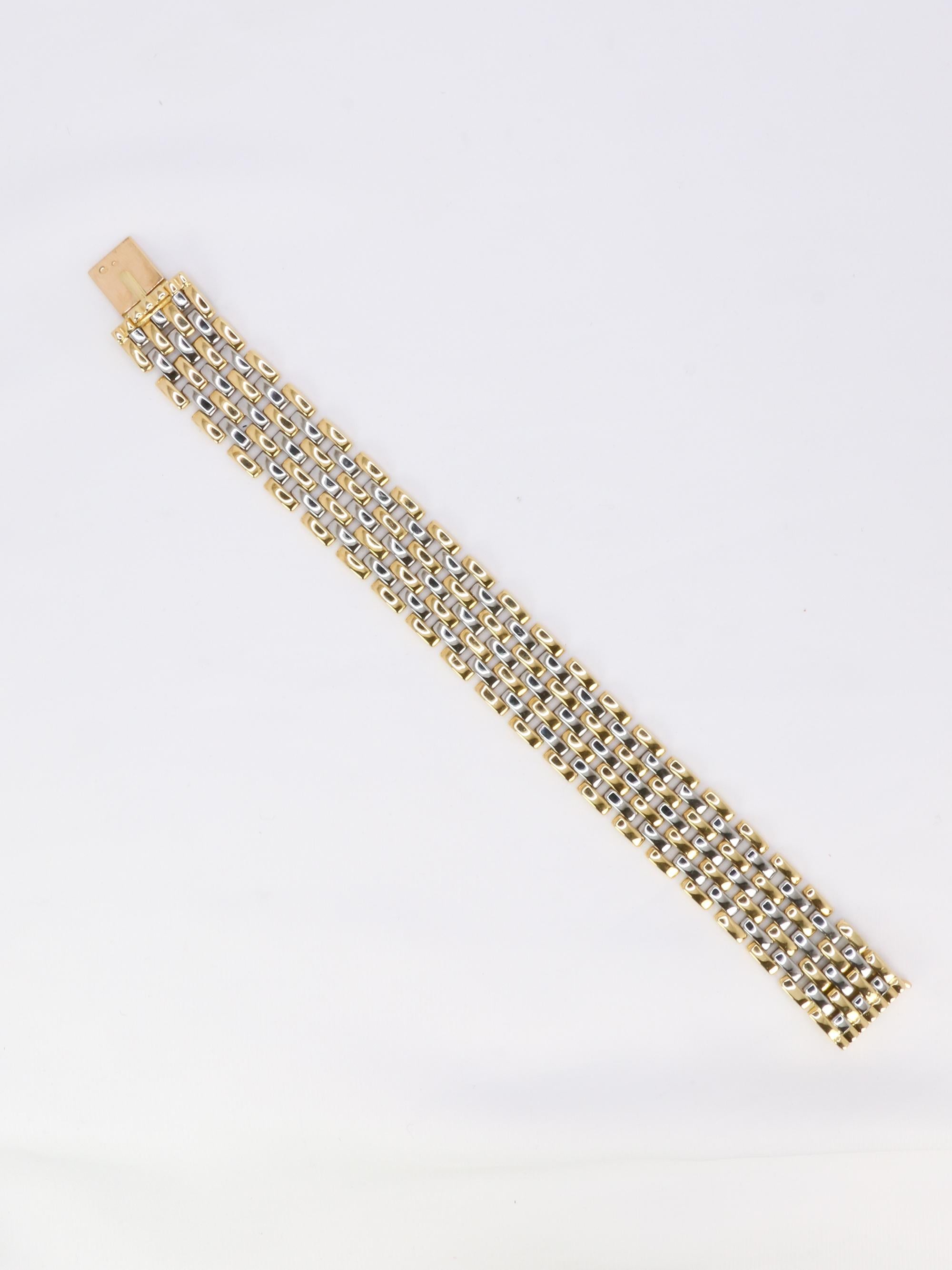 CARTIER Bracelet maillons panthère or jaune acier