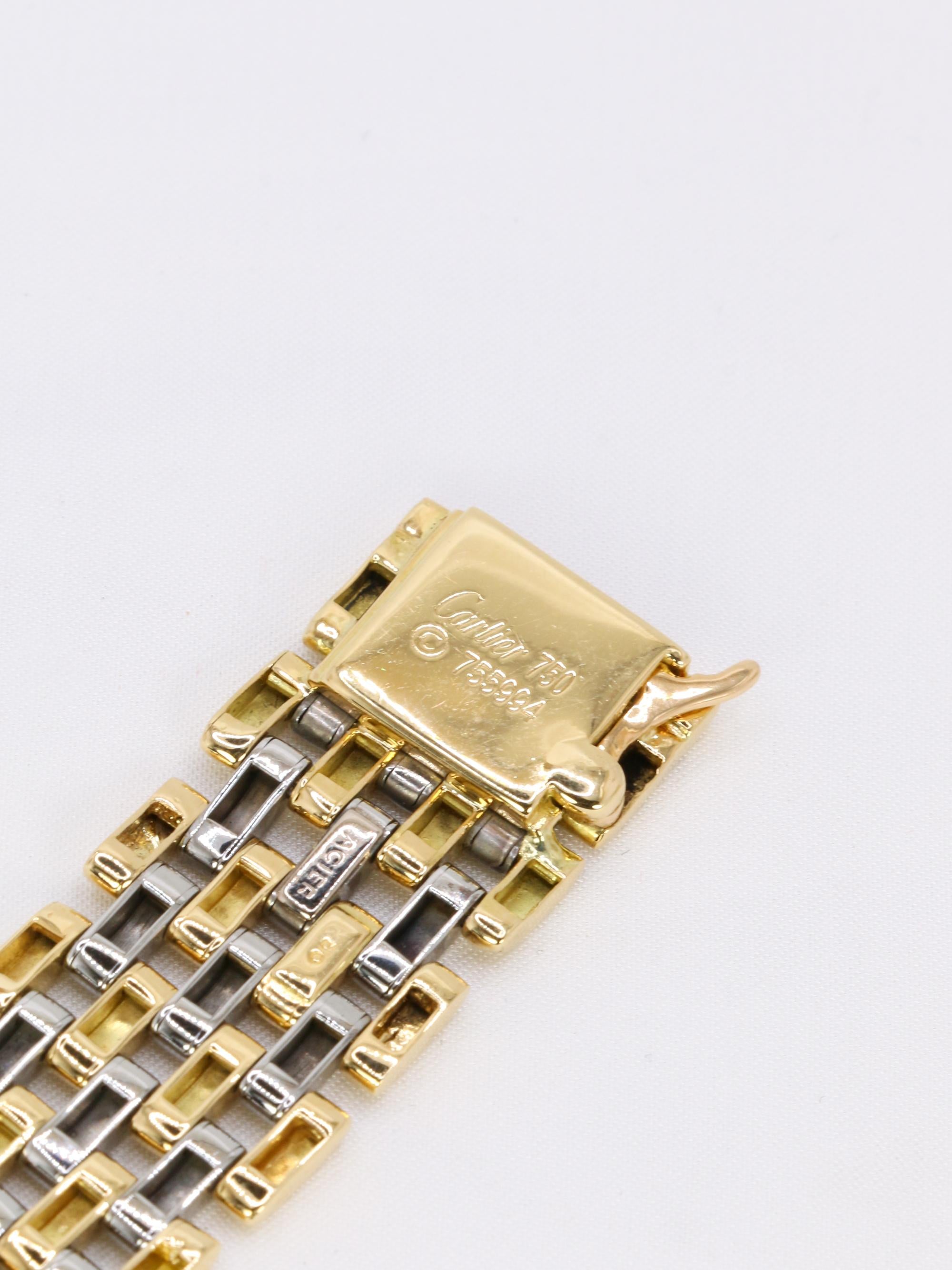 CARTIER Bracelet maillons panthère or jaune acier