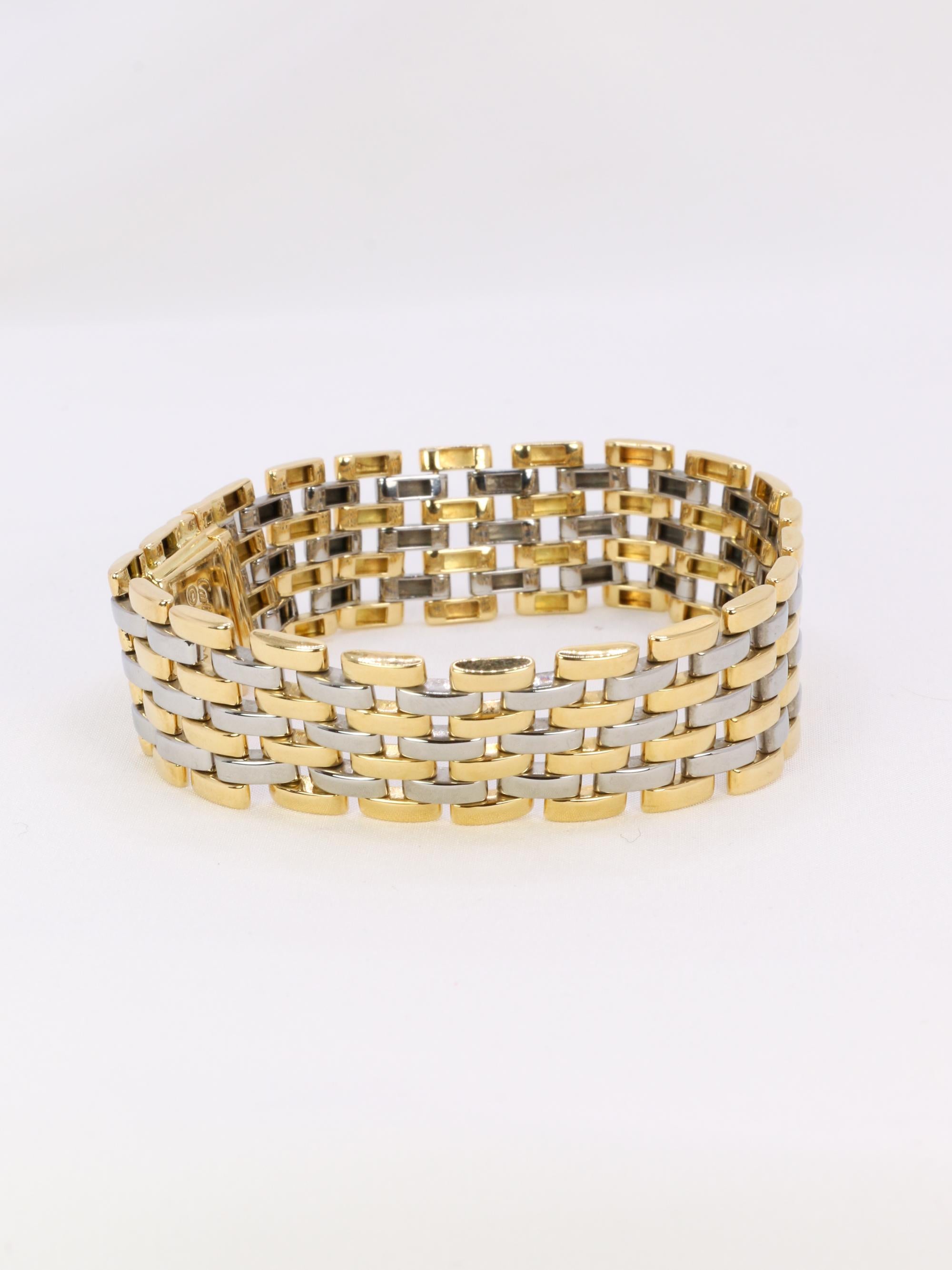 CARTIER Bracelet maillons panthère or jaune acier