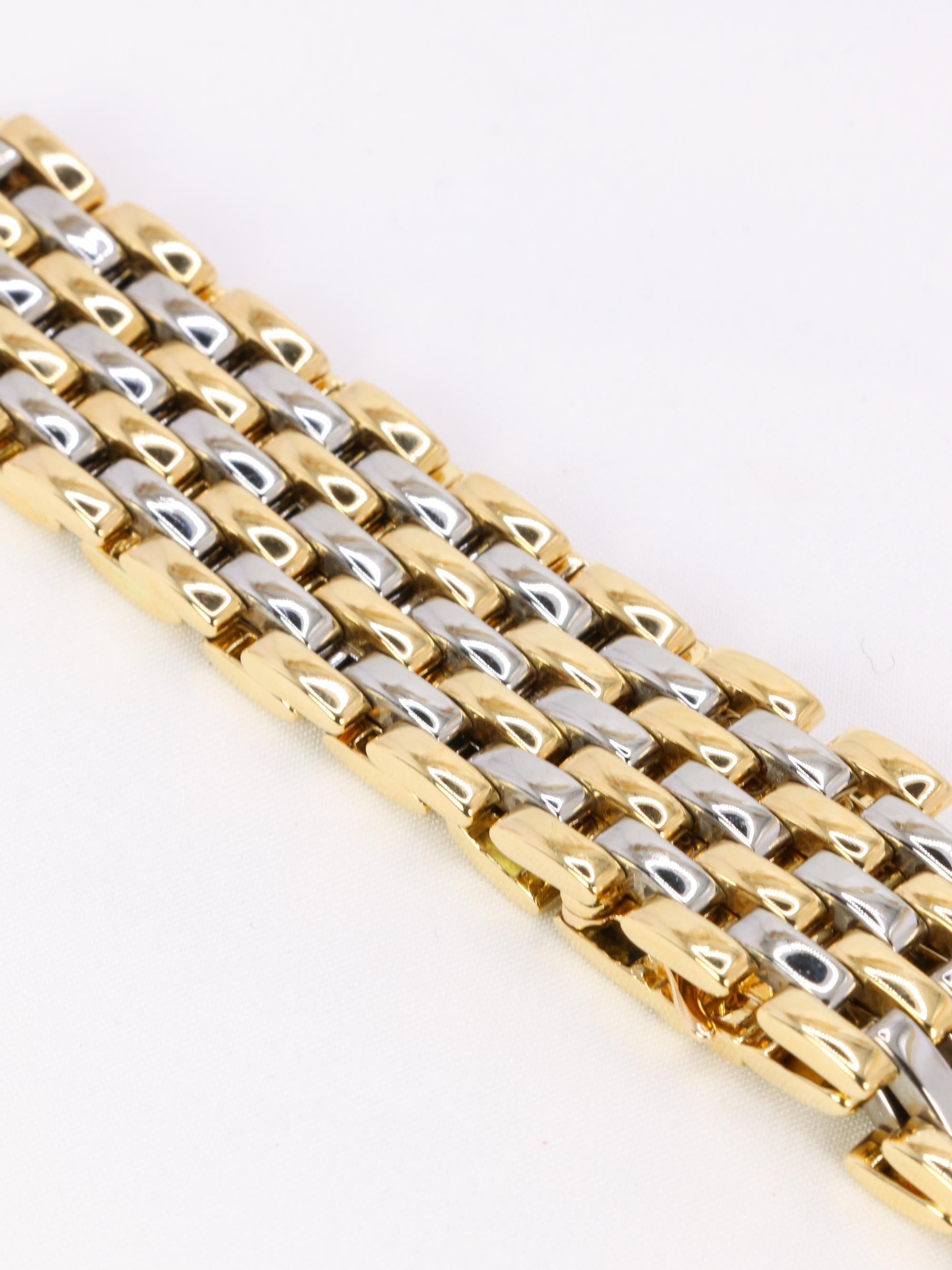 CARTIER Bracelet maillons panthère or jaune acier