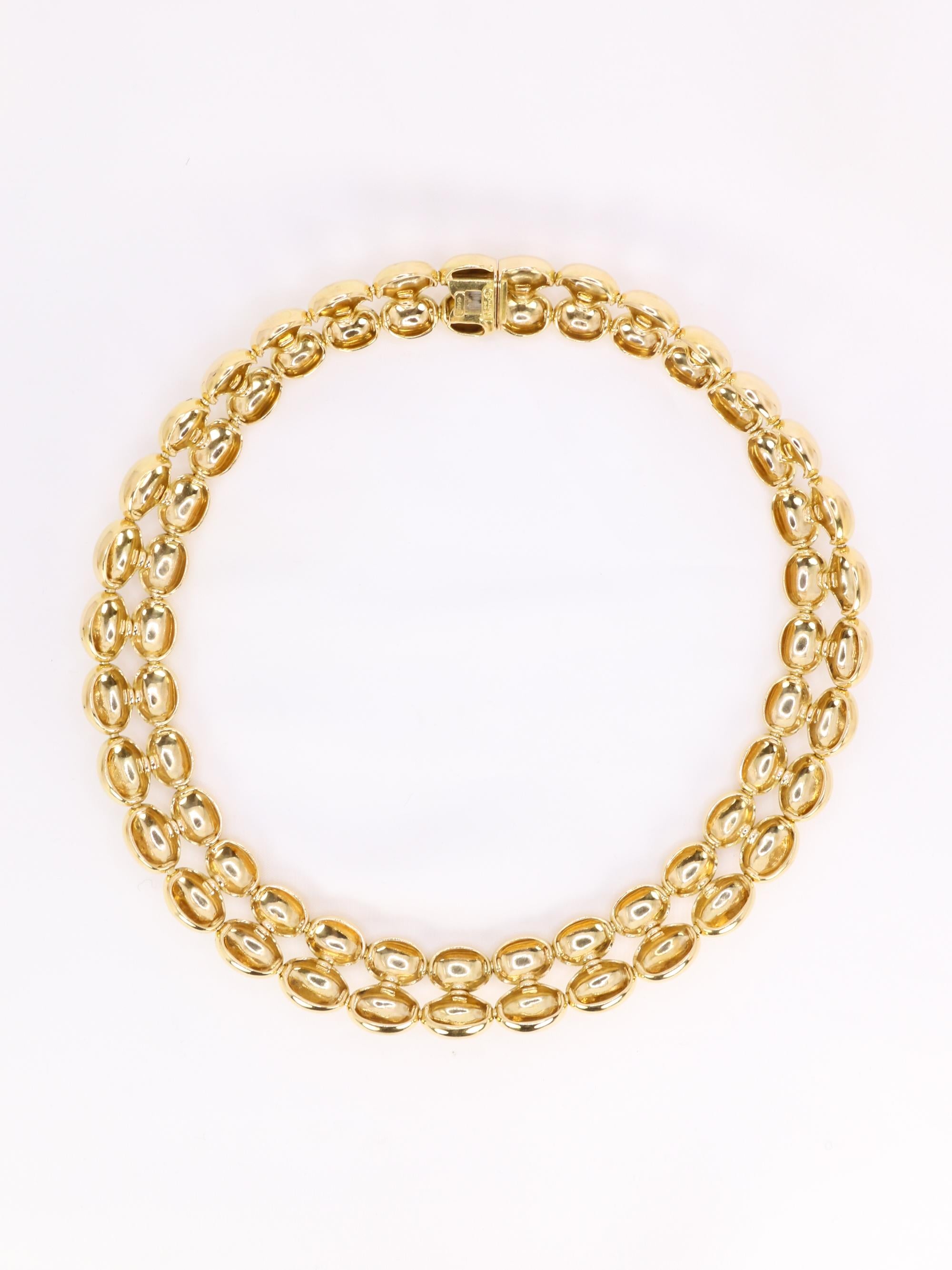 CHAUMET Collier vintage modèle Magellan double rang or jaune