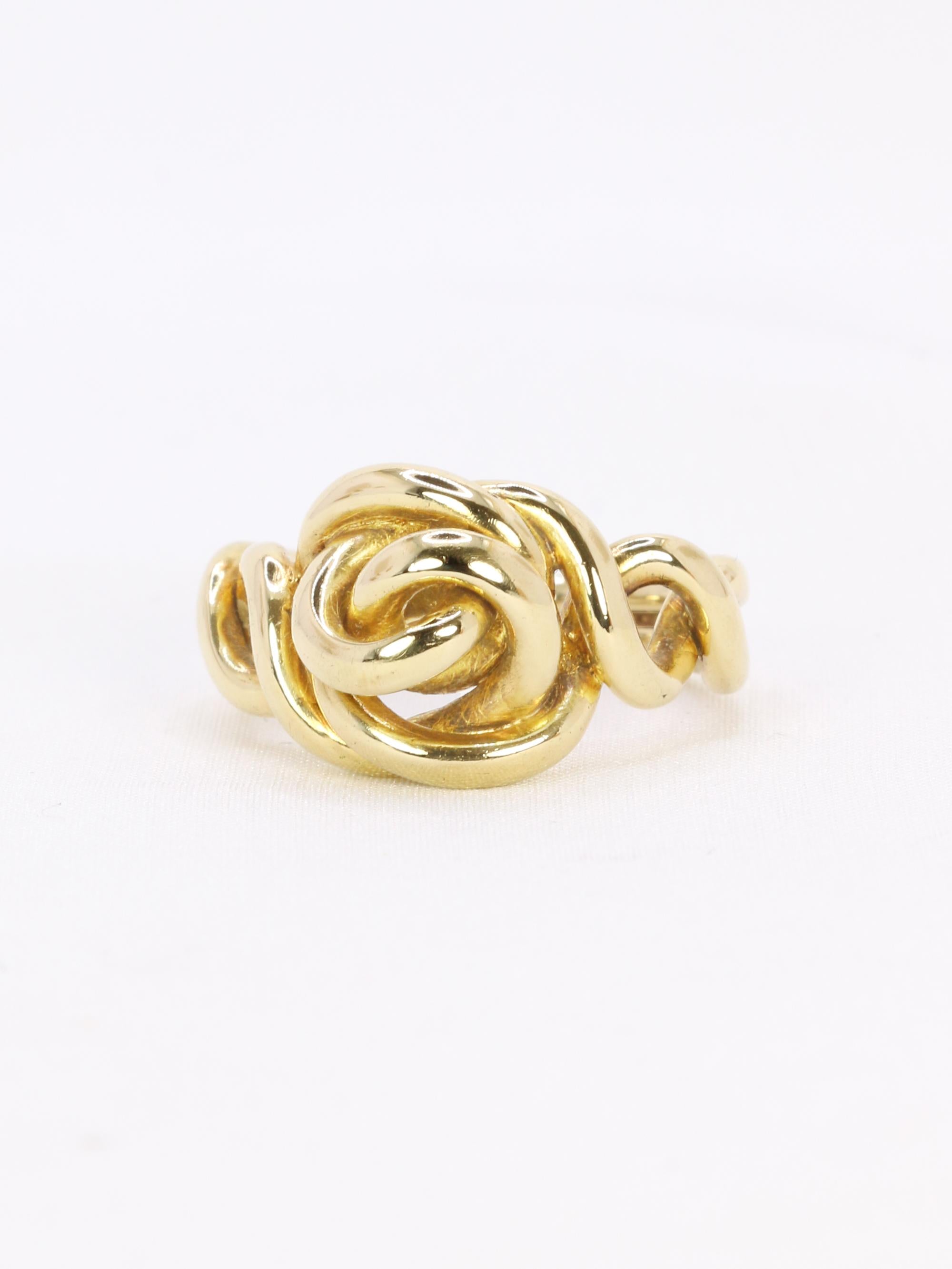 Bague noeud vintage or jaune