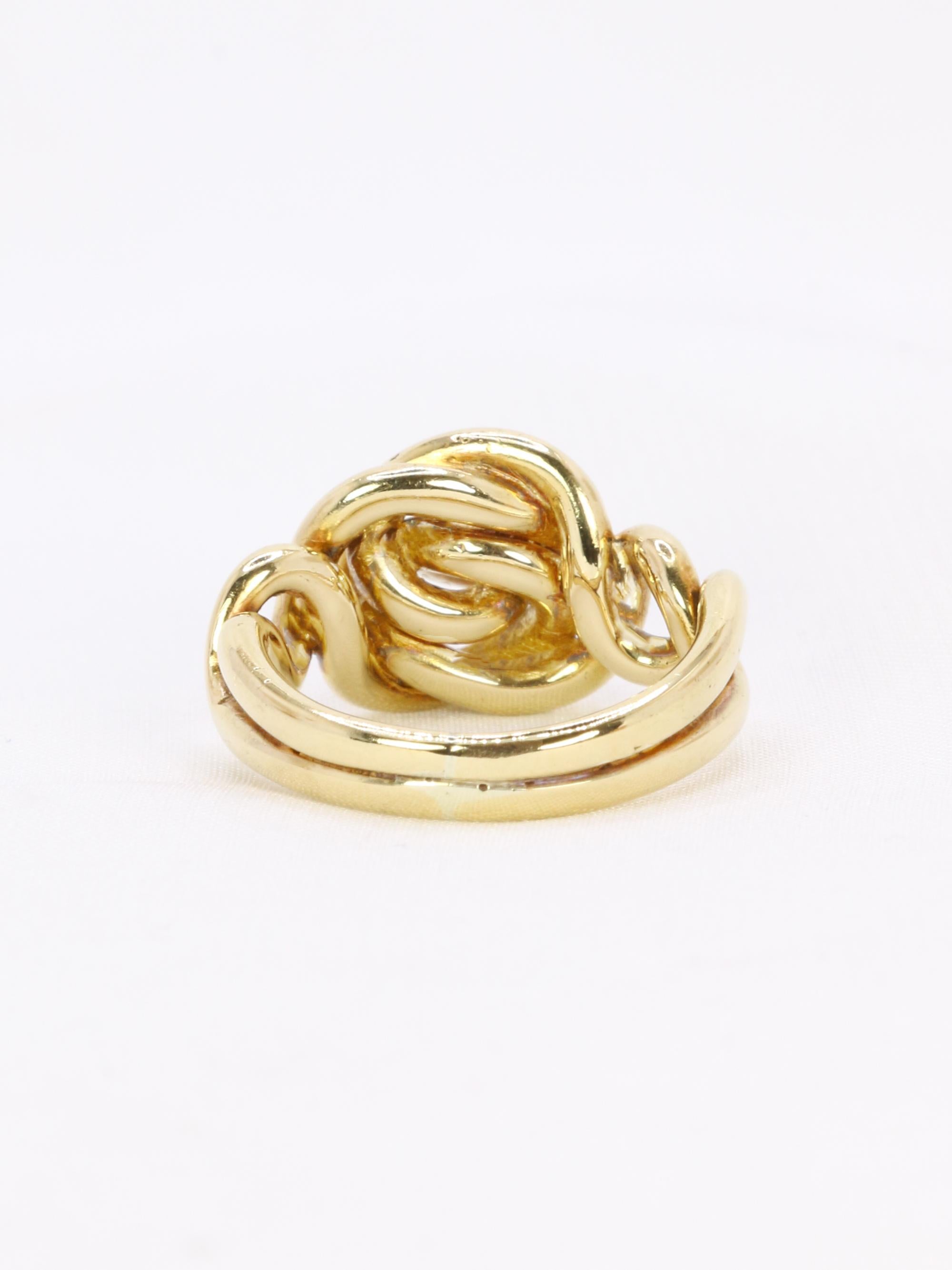Bague noeud vintage or jaune