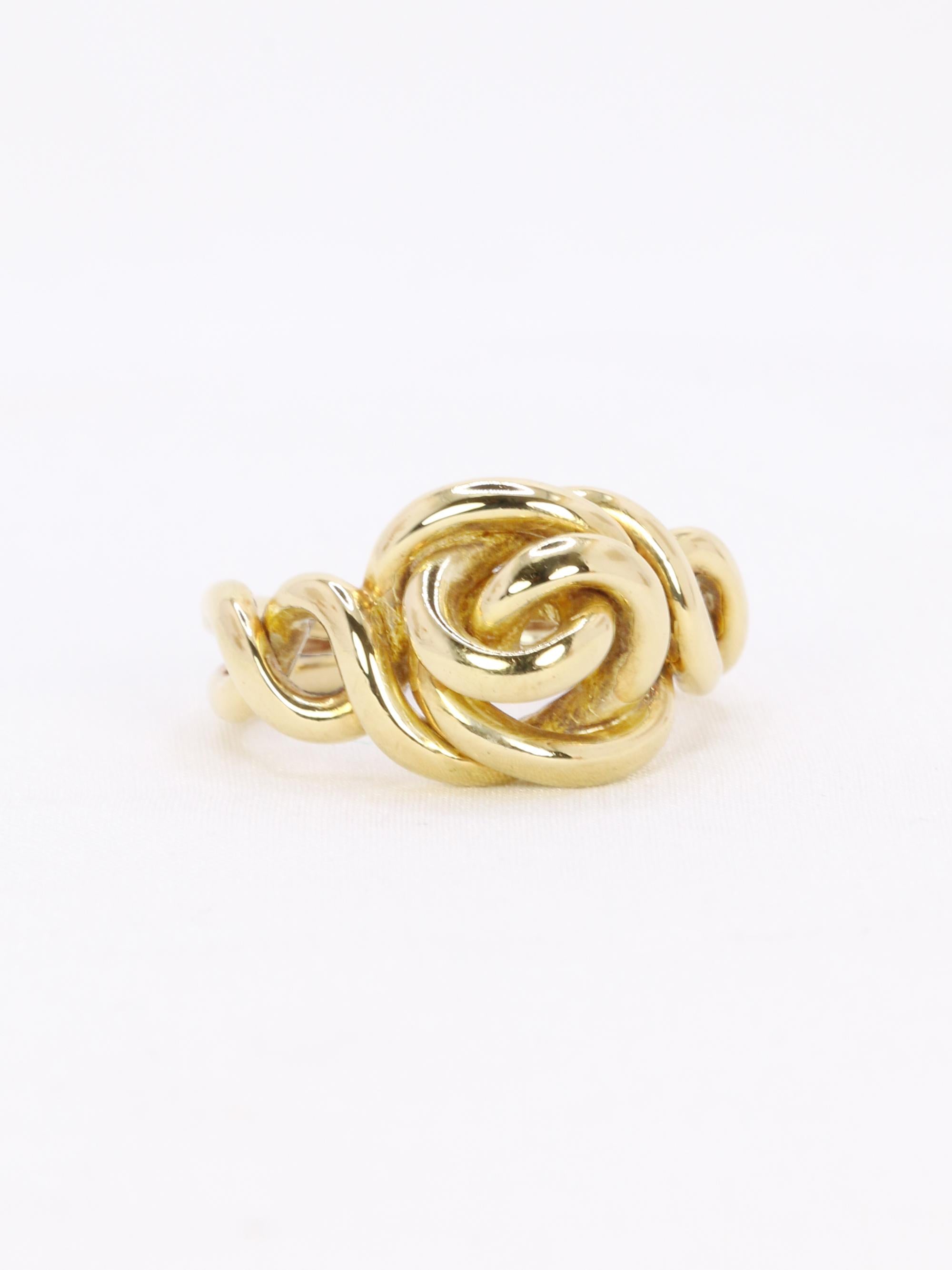 Bague noeud vintage or jaune