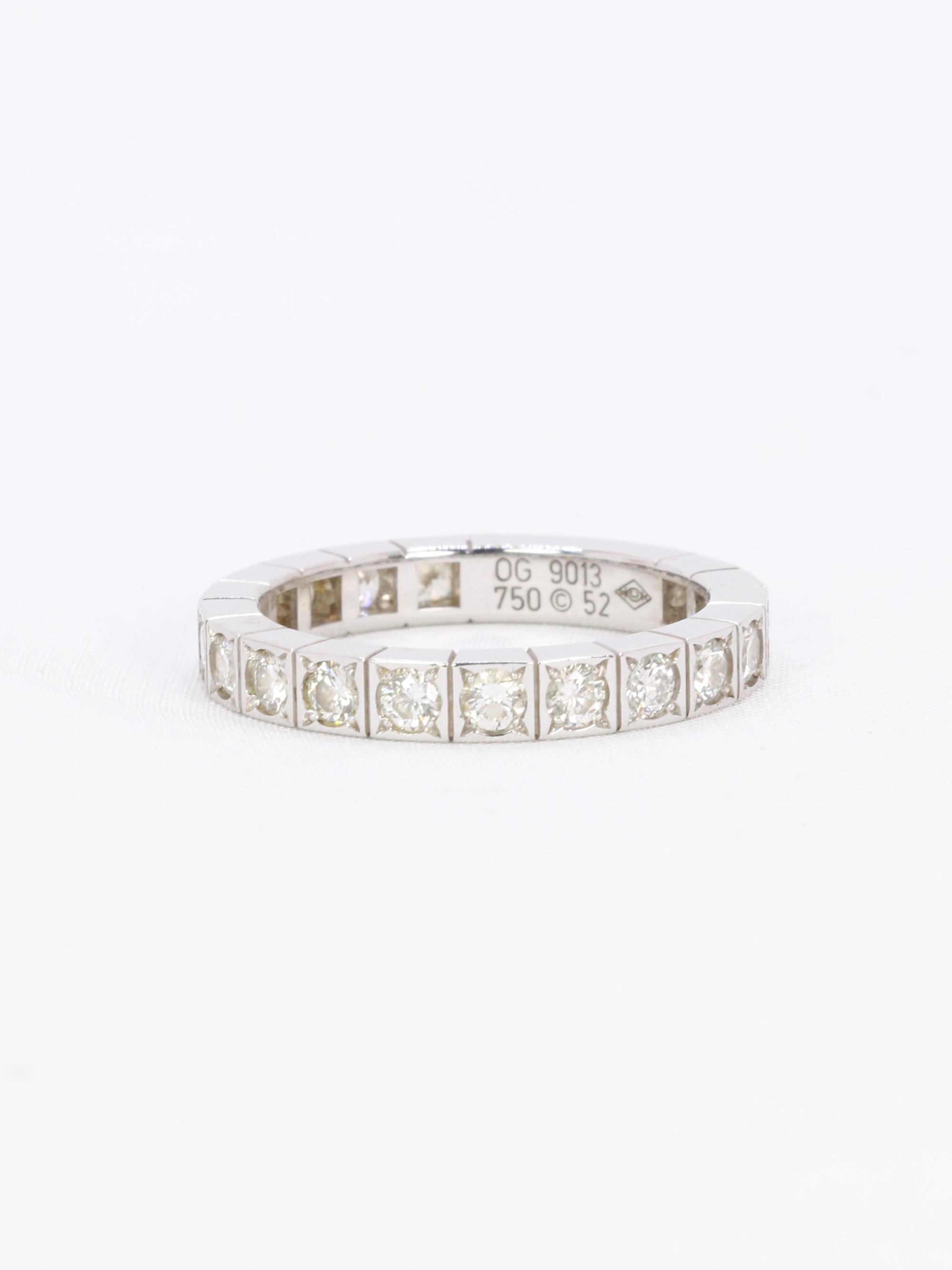 CARTIER Bague Lanière or blanc diamants