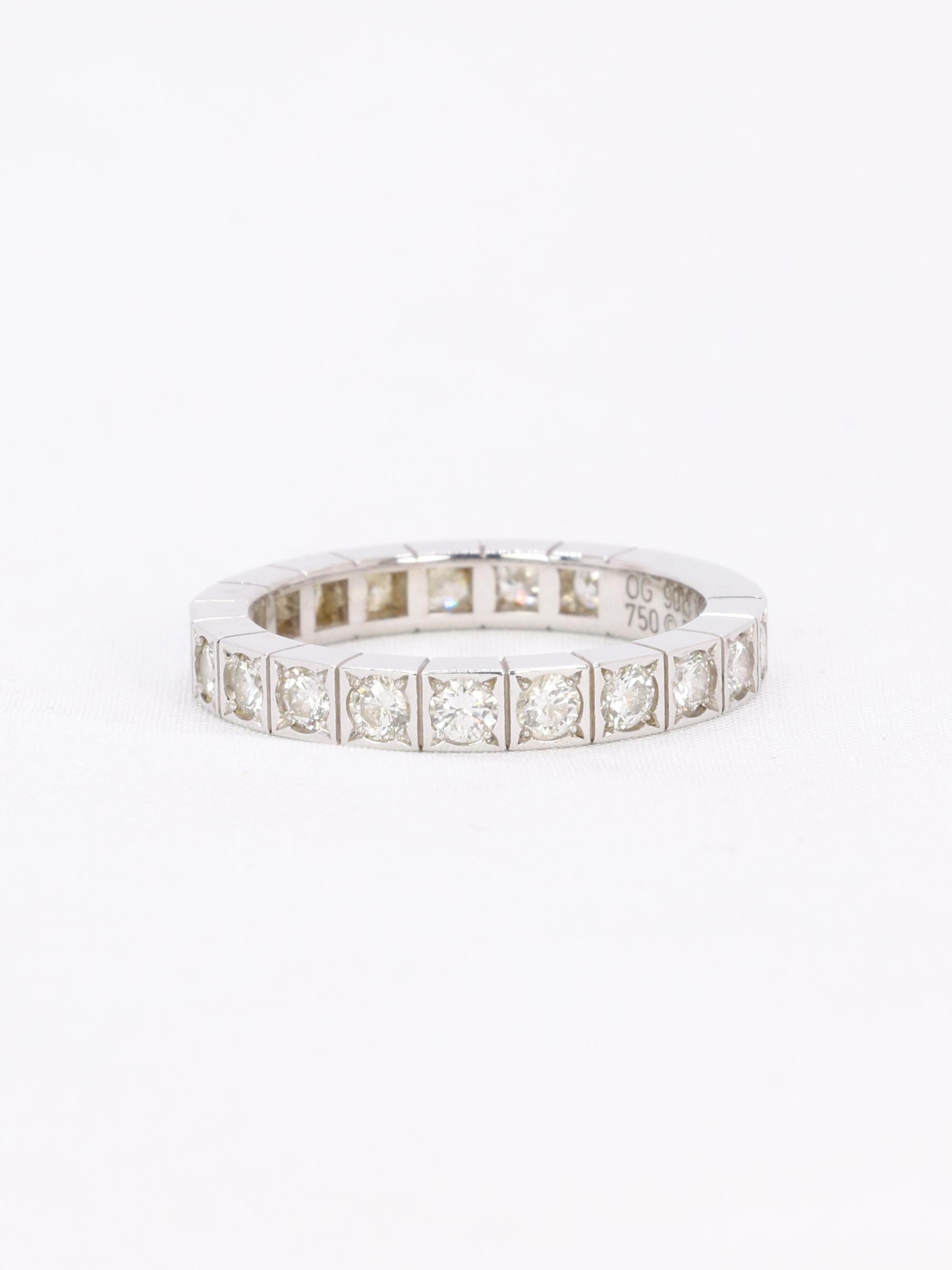 CARTIER Bague Lanière or blanc diamants