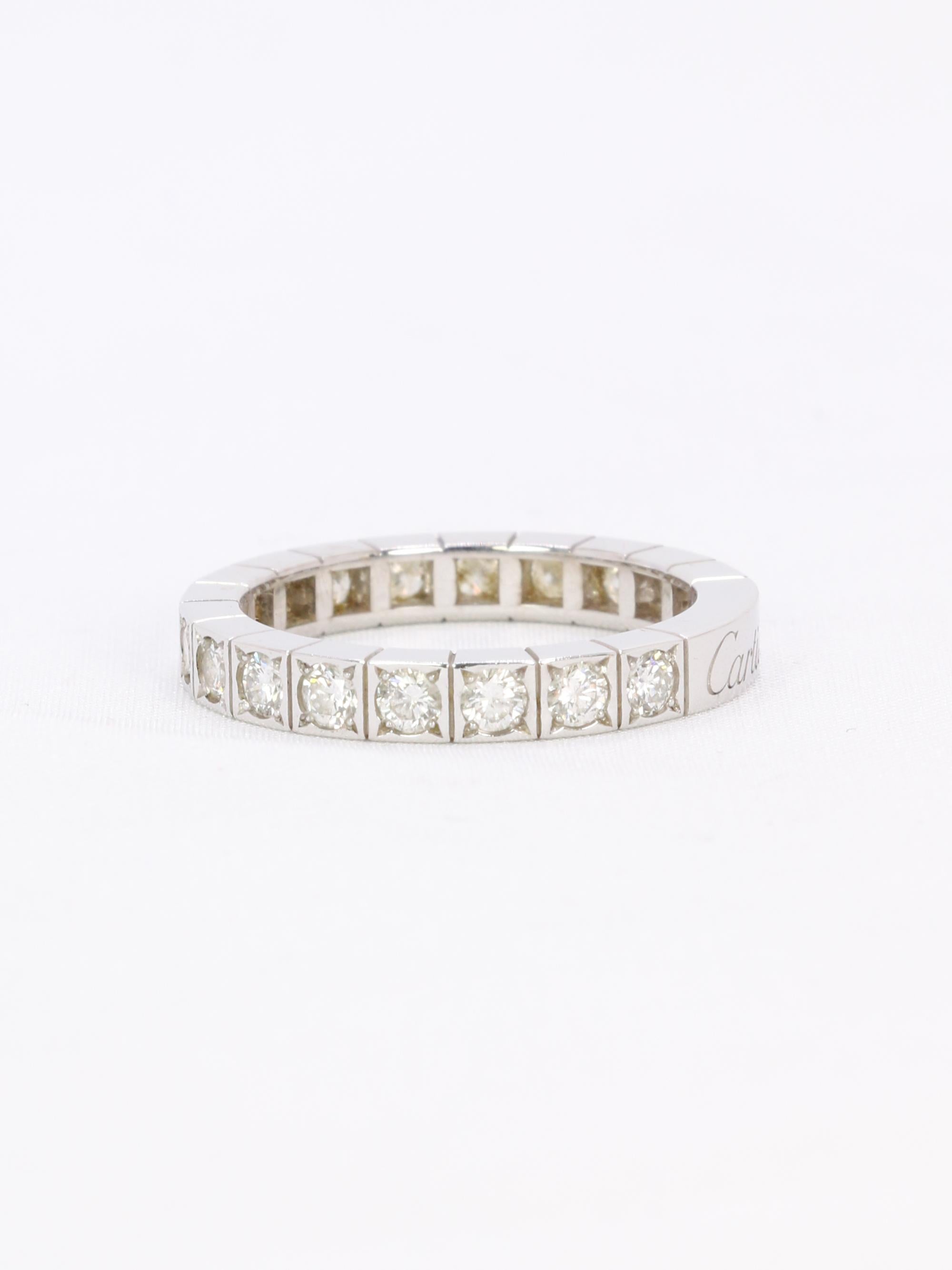 CARTIER Bague Lanière or blanc diamants