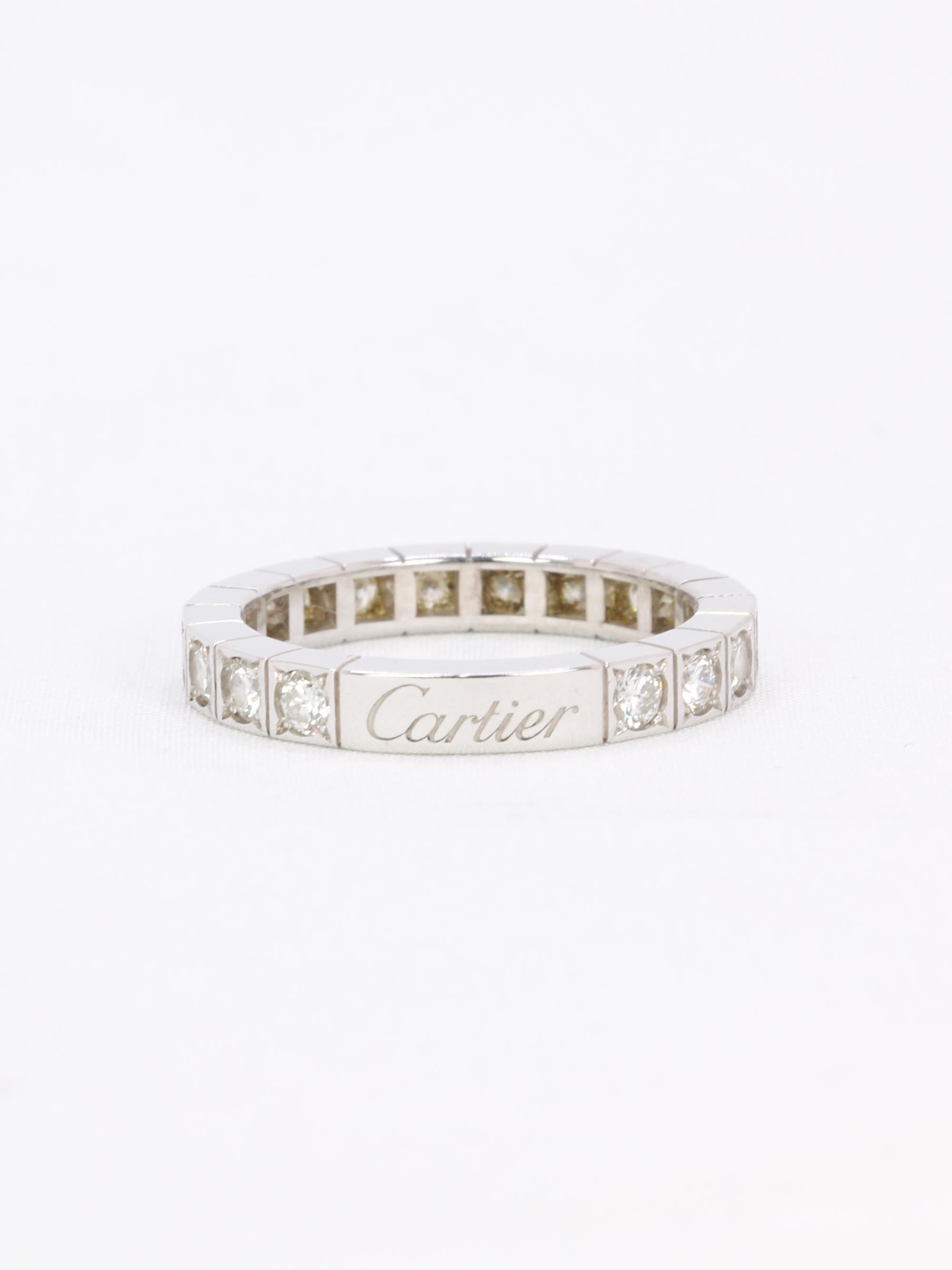 CARTIER Bague Lanière or blanc diamants