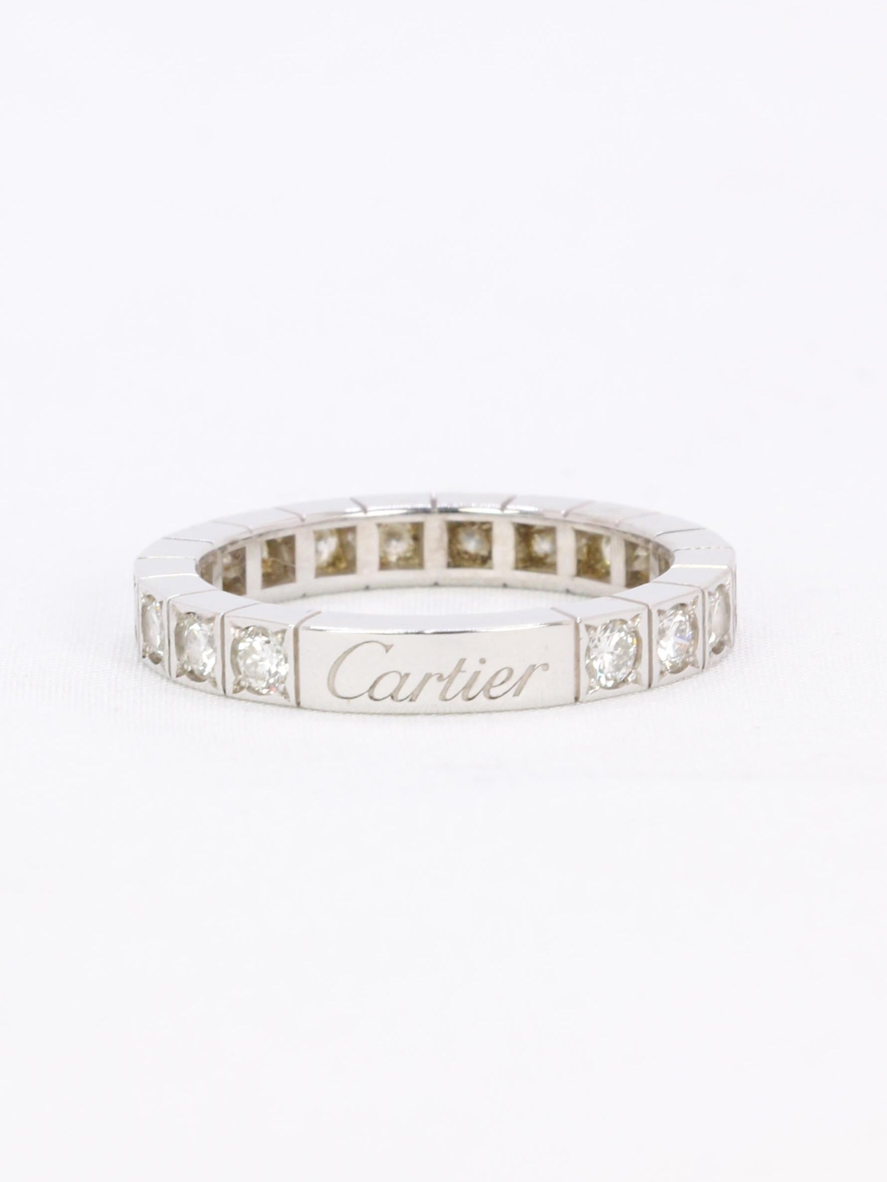 CARTIER Bague Lanière or blanc diamants