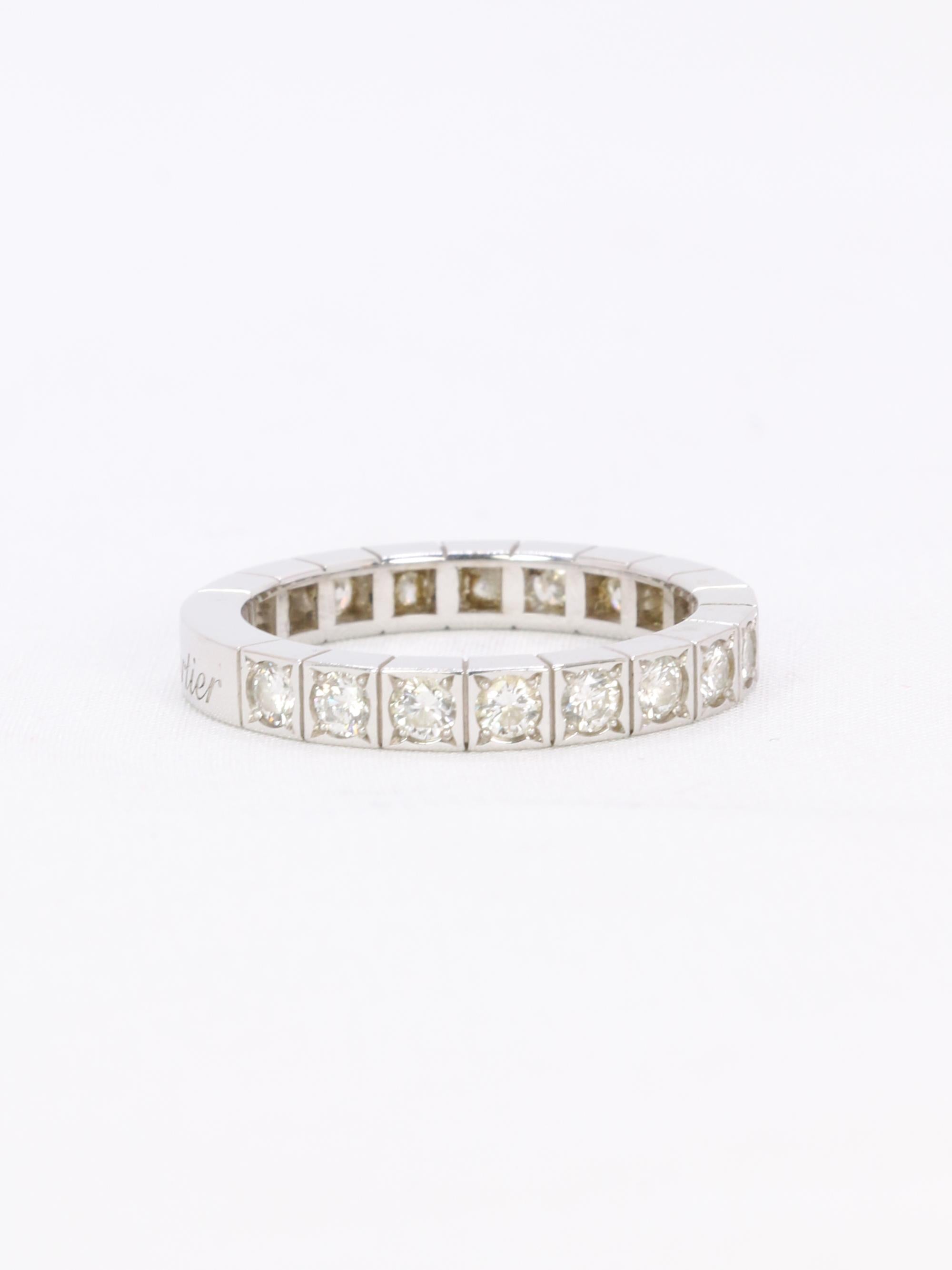 CARTIER Bague Lanière or blanc diamants