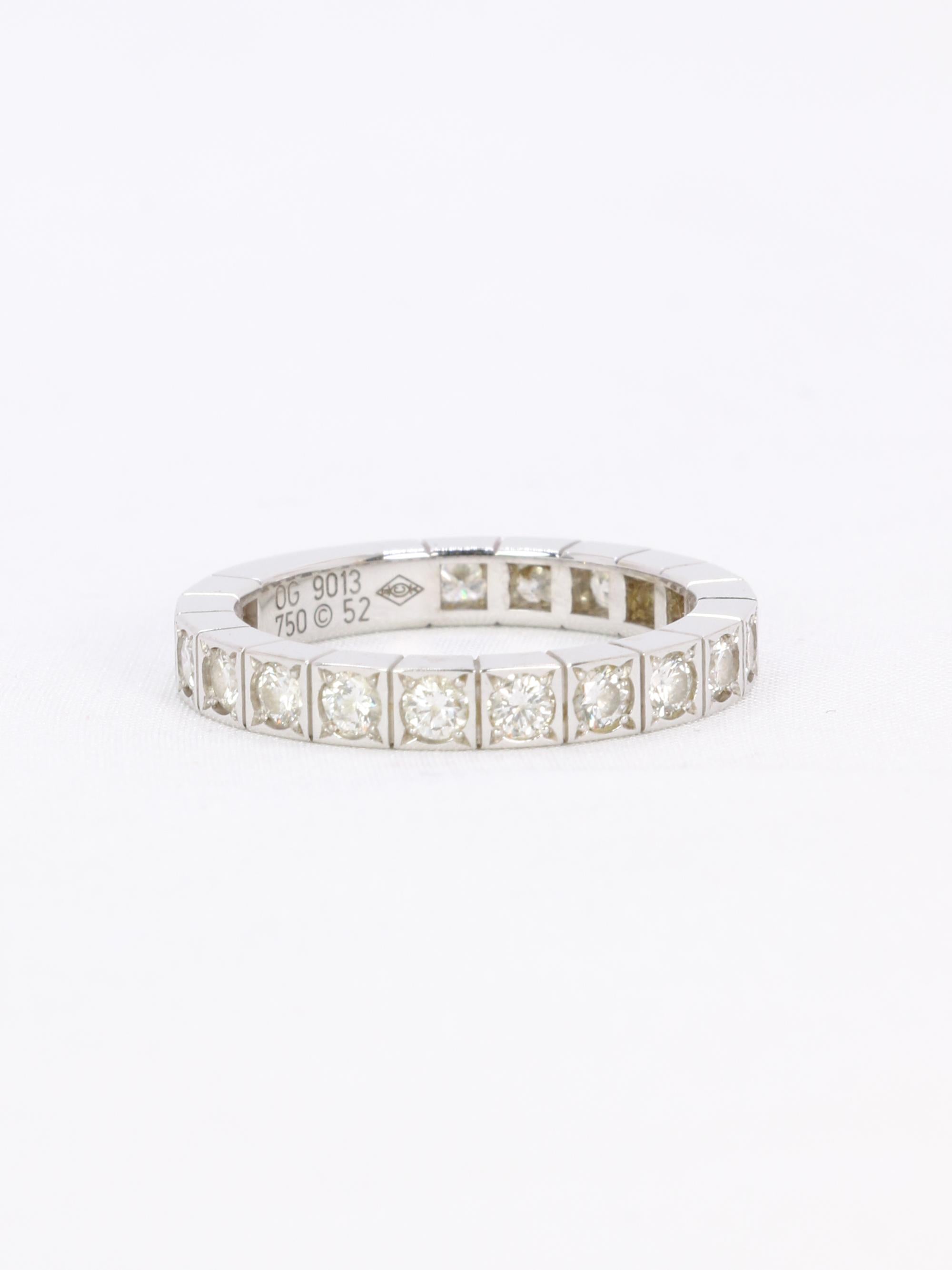 CARTIER Bague Lanière or blanc diamants