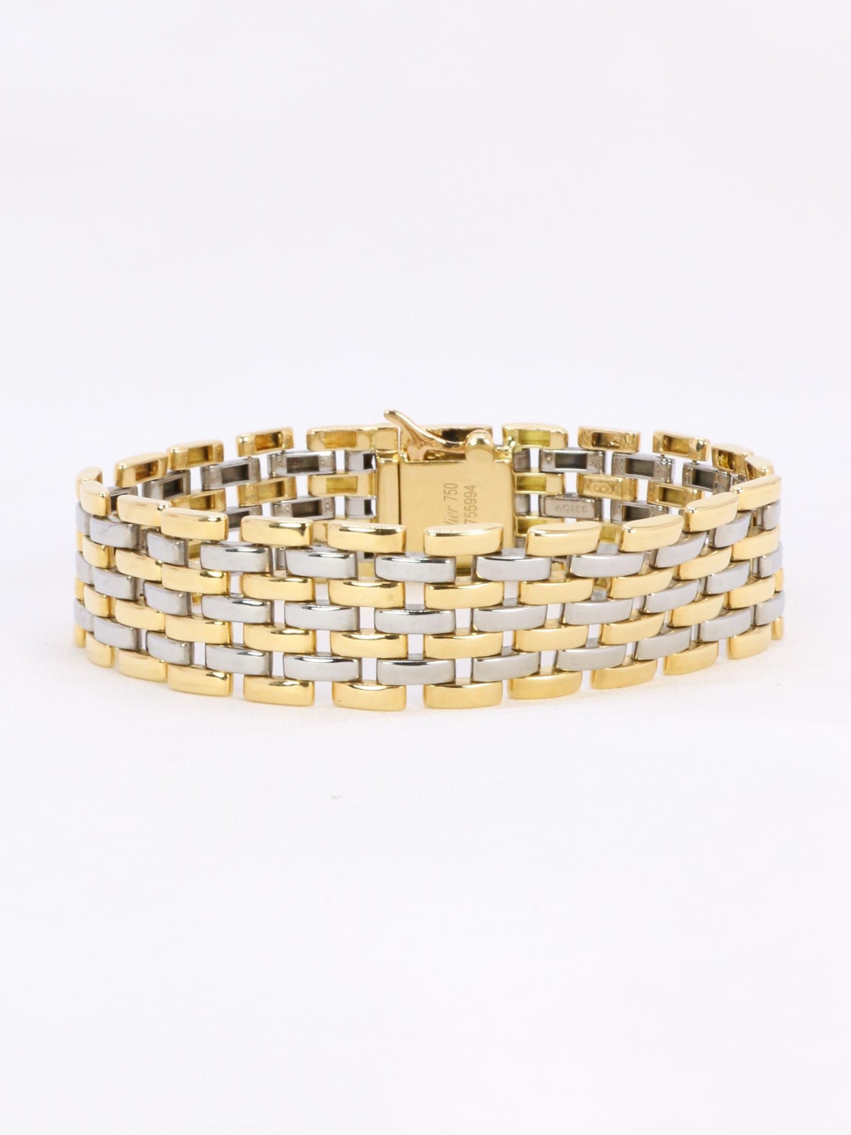 CARTIER Bracelet maillons panthère or jaune acier