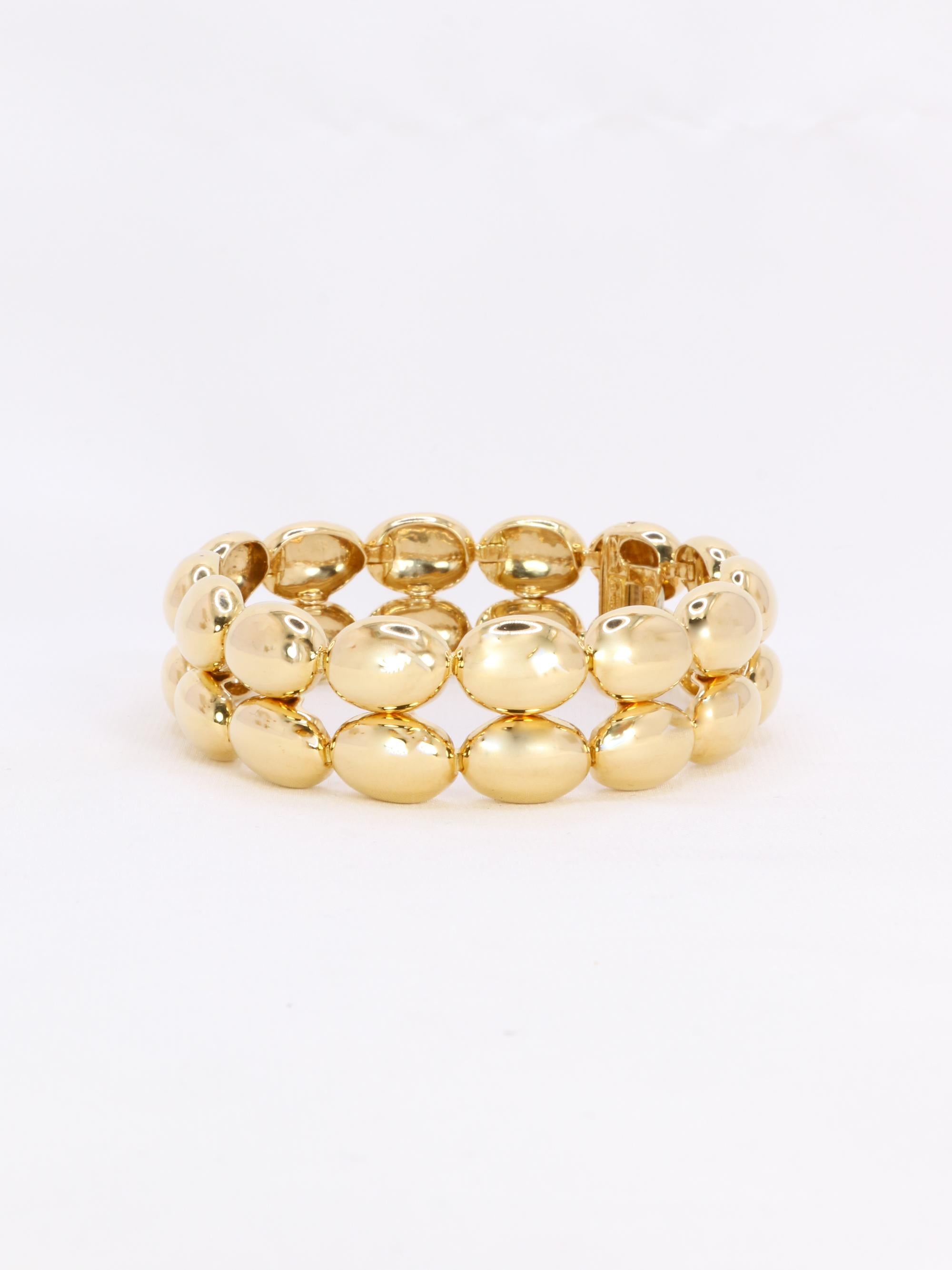 CHAUMET Bracelet jonc vintage Magellan double rang or jaune