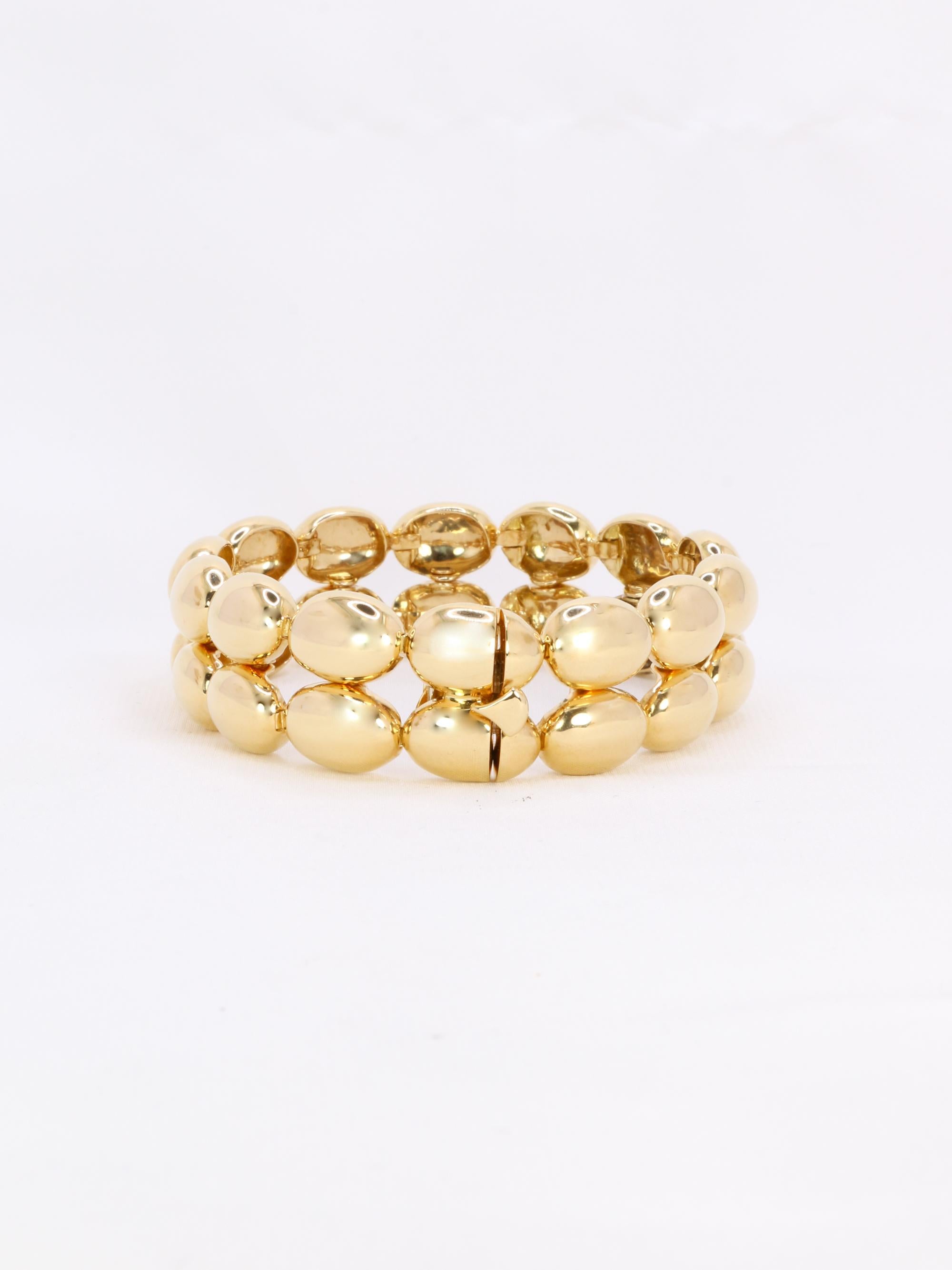 CHAUMET Bracelet jonc vintage Magellan double rang or jaune