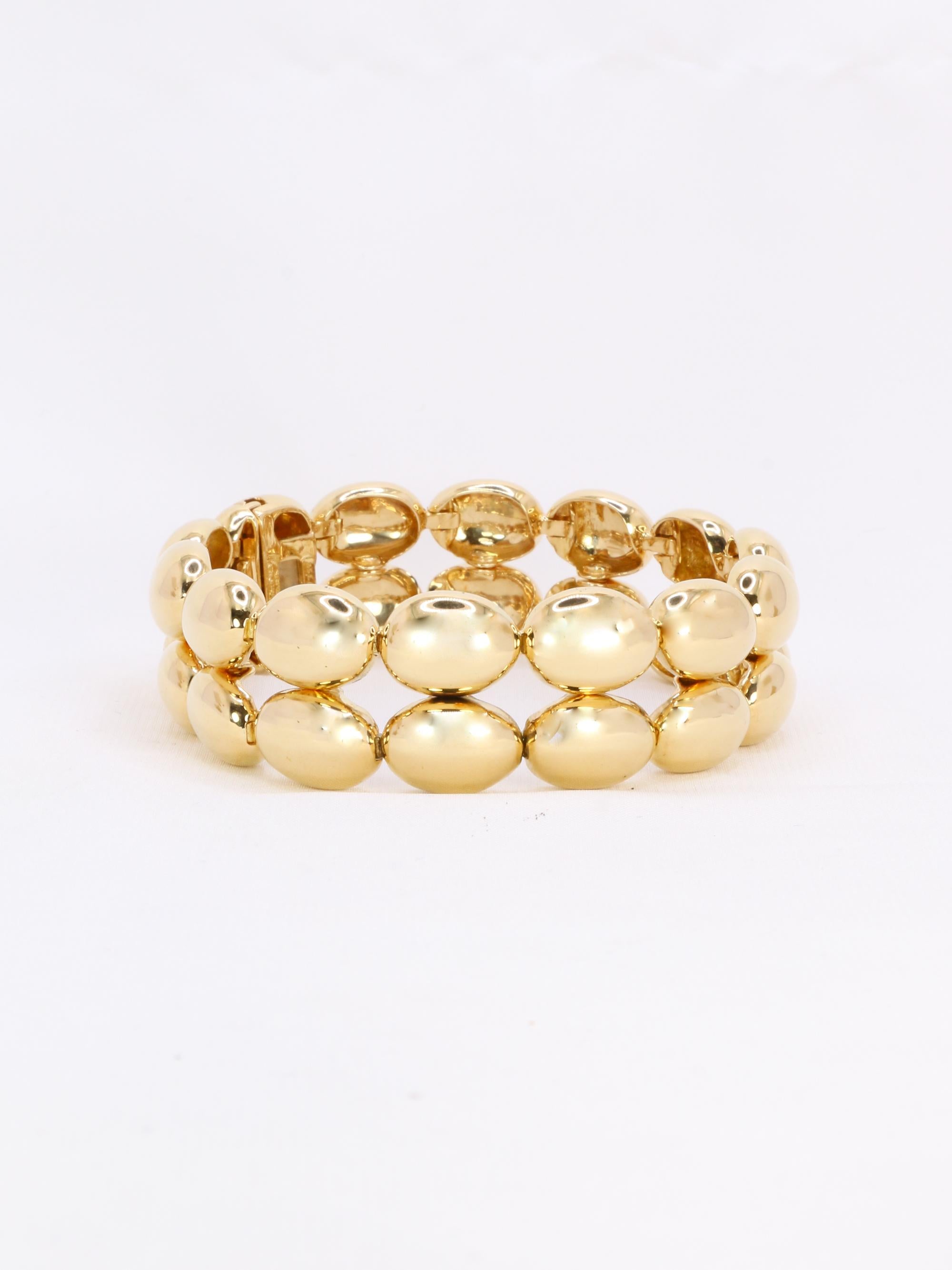 CHAUMET Bracelet jonc vintage Magellan double rang or jaune
