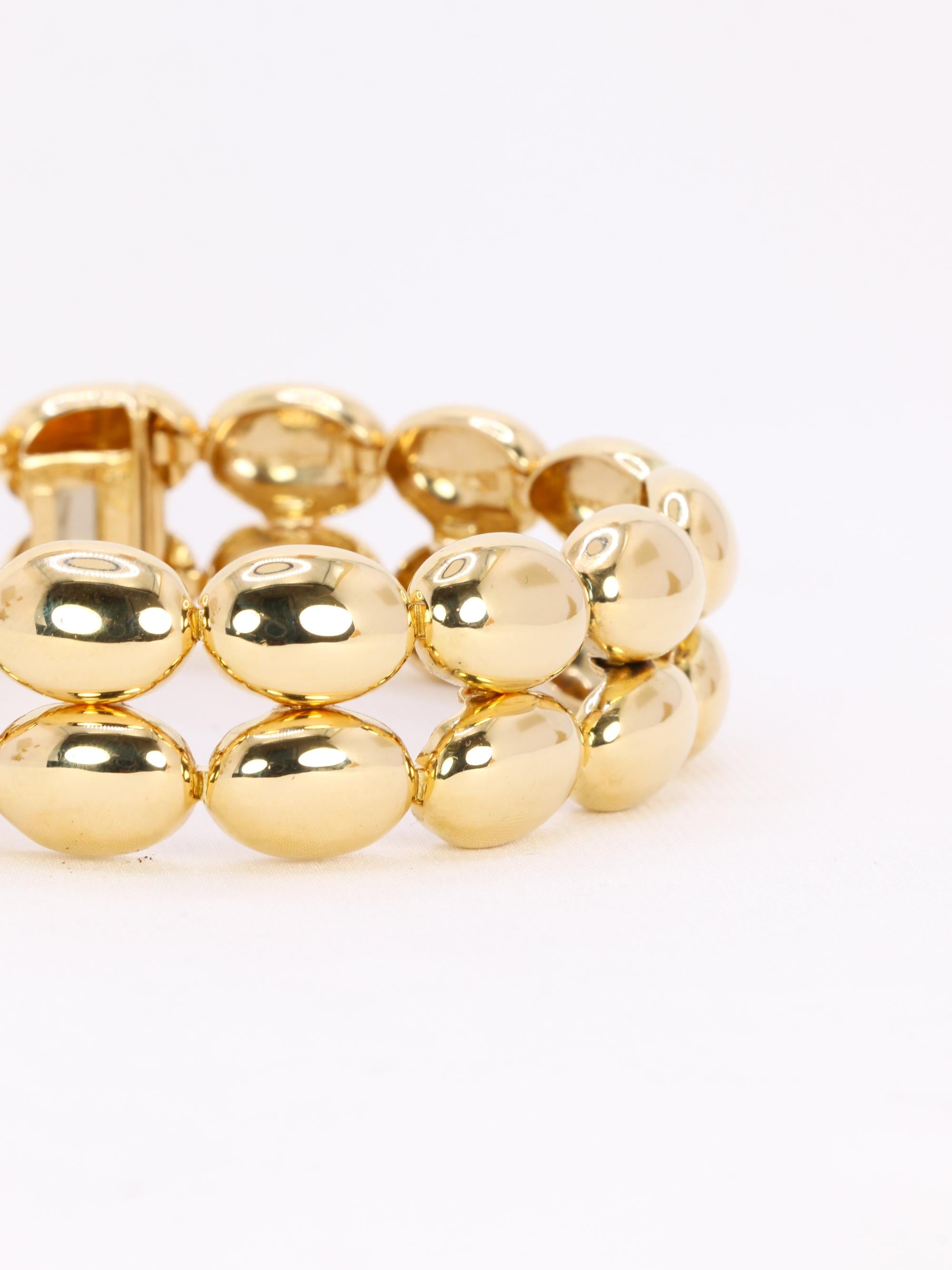 CHAUMET Bracelet jonc vintage Magellan double rang or jaune
