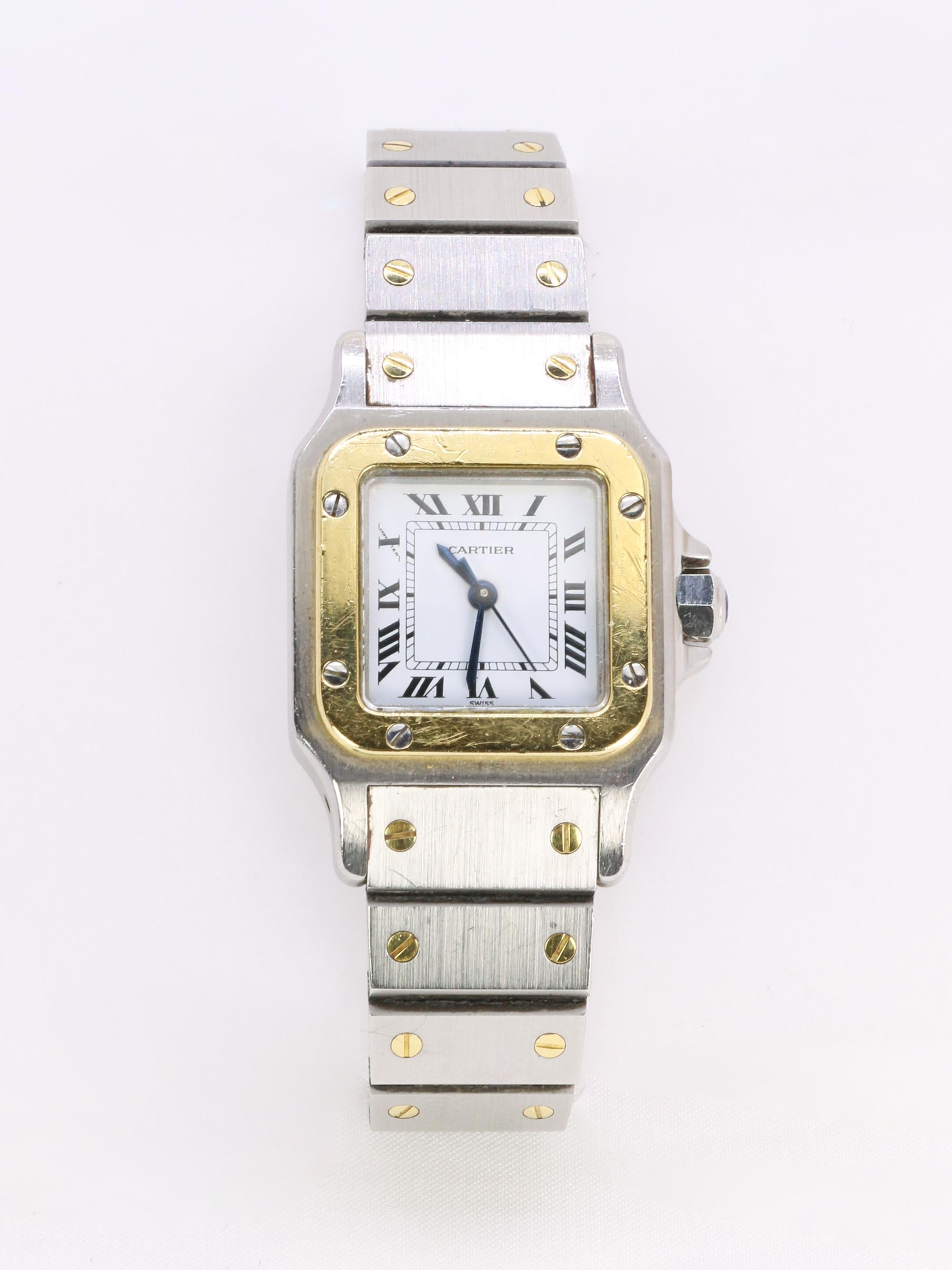 CARTIER Montre Santos vintage or acier